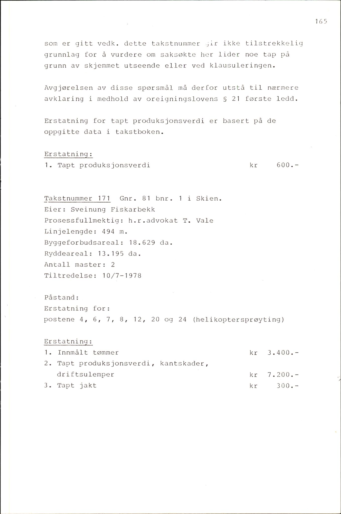 Vest-Telemark sorenskriveri, AV/SAKO-A-134/F/Fo/Fob/L0004: Skjønn/rettsbøker for kraftutbygging/veg, 1973-1989, p. 1007
