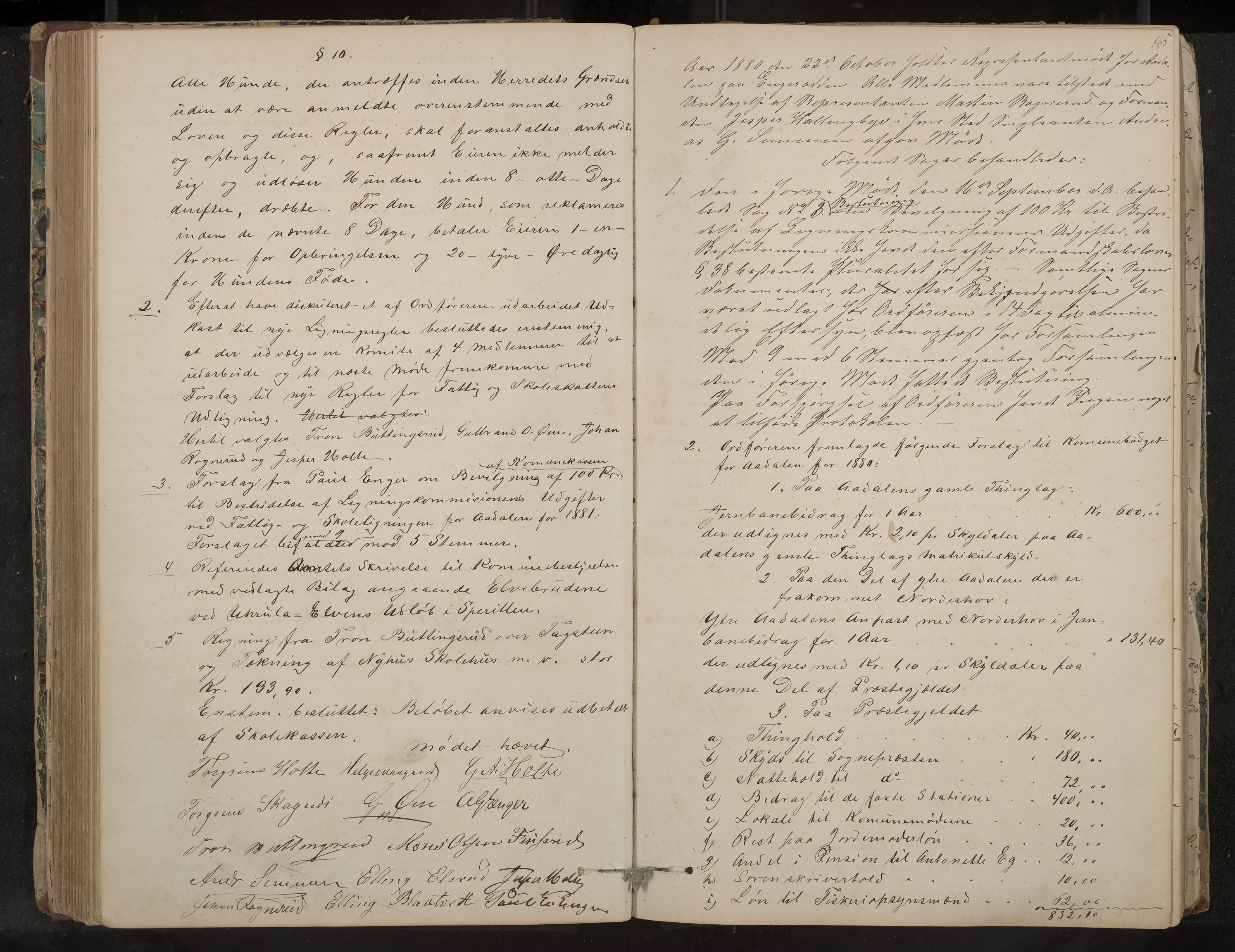 Ådal formannskap og sentraladministrasjon, IKAK/0614021/A/Aa/L0001: Møtebok, 1858-1891, p. 165