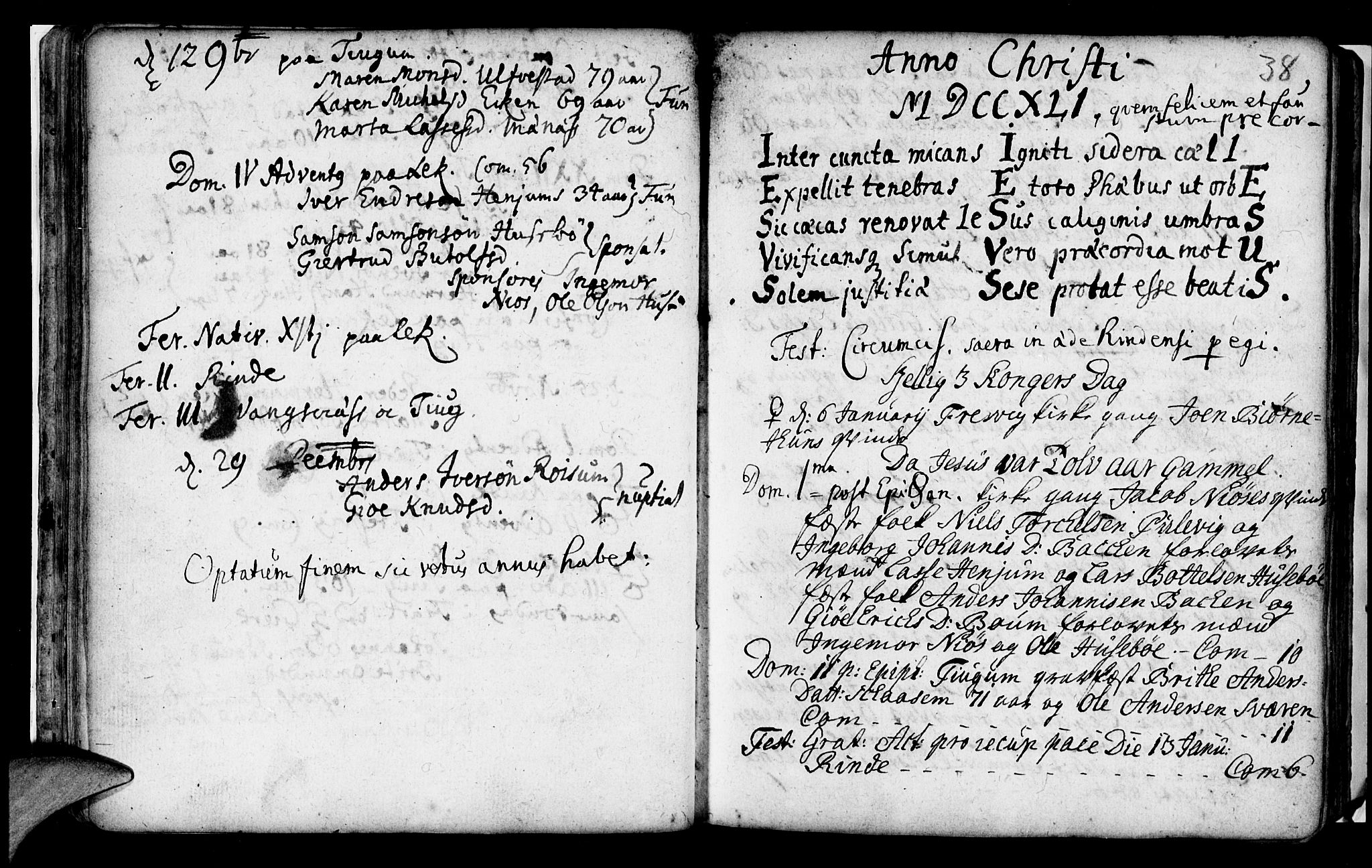Leikanger sokneprestembete, SAB/A-81001: Parish register (official) no. A 2, 1735-1756, p. 38