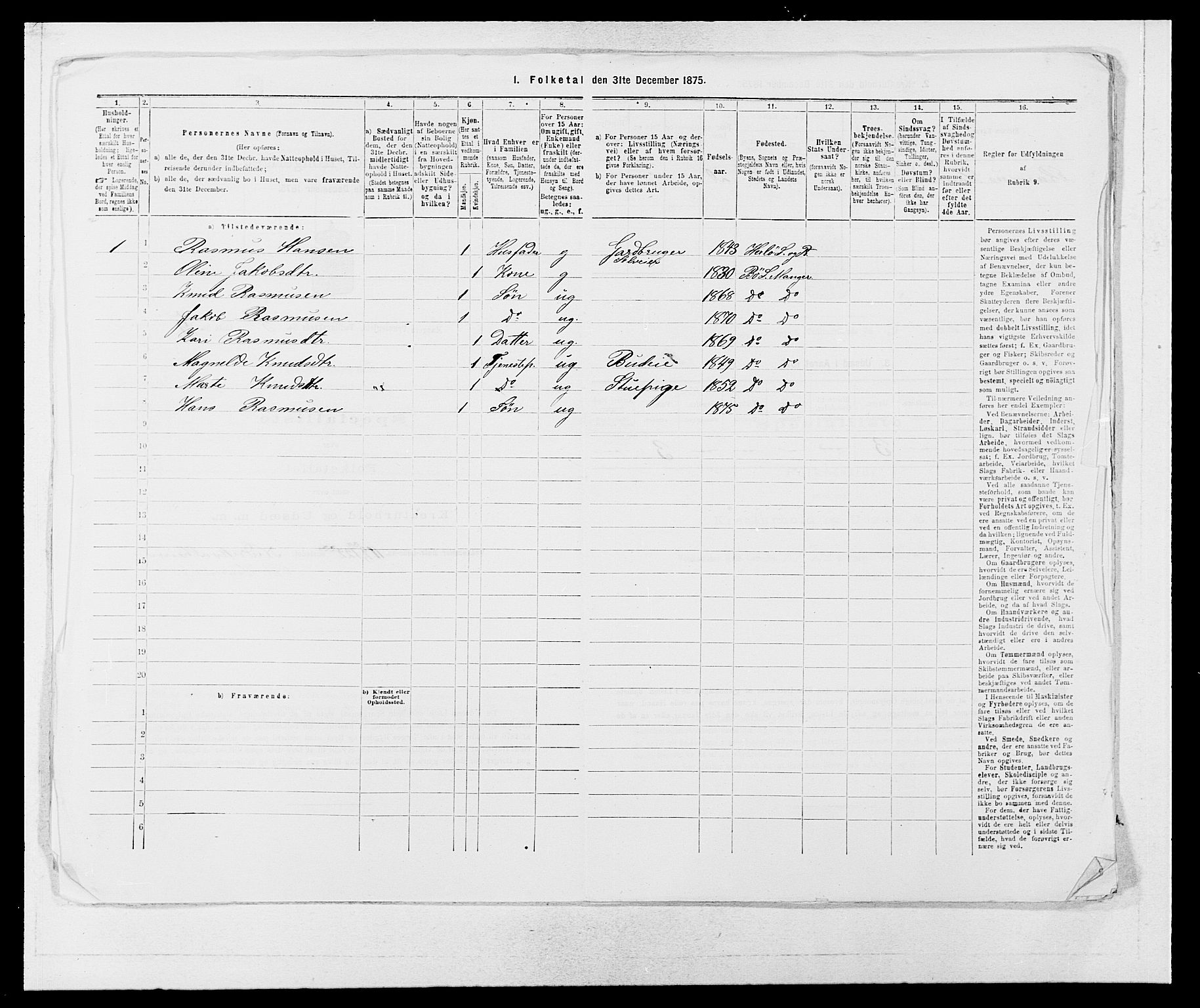 SAB, 1875 census for 1261P Manger, 1875, p. 388