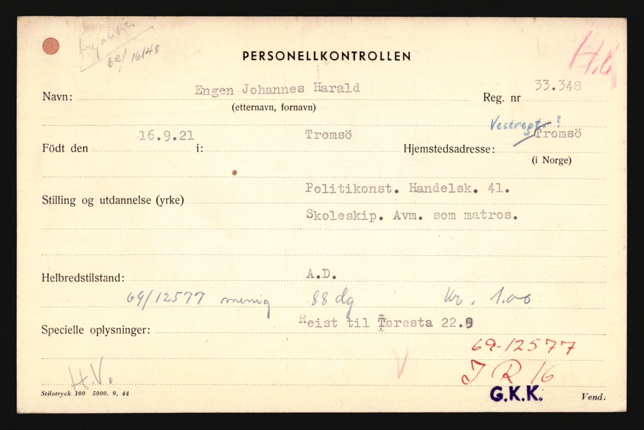 Forsvaret, Troms infanteriregiment nr. 16, AV/RA-RAFA-3146/P/Pa/L0024/0003: Rulleblad / Rulleblad for regimentets menige mannskaper, årsklasse 1942, 1942, p. 42