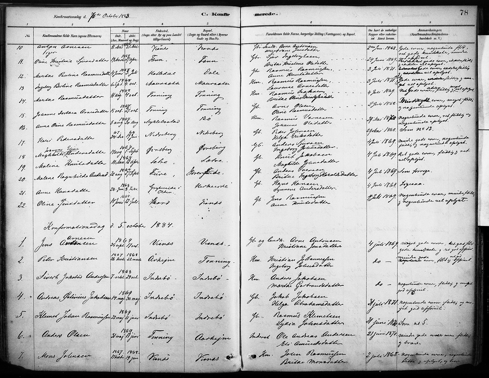 Stryn Sokneprestembete, AV/SAB-A-82501: Parish register (official) no. B 1, 1878-1907, p. 78