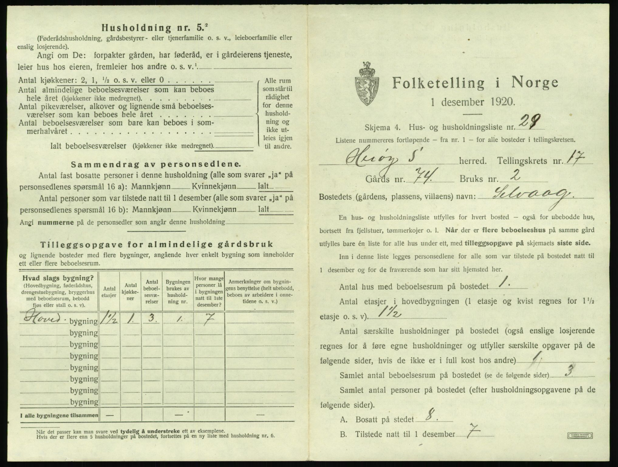 SAT, 1920 census for Herøy (MR), 1920, p. 1423