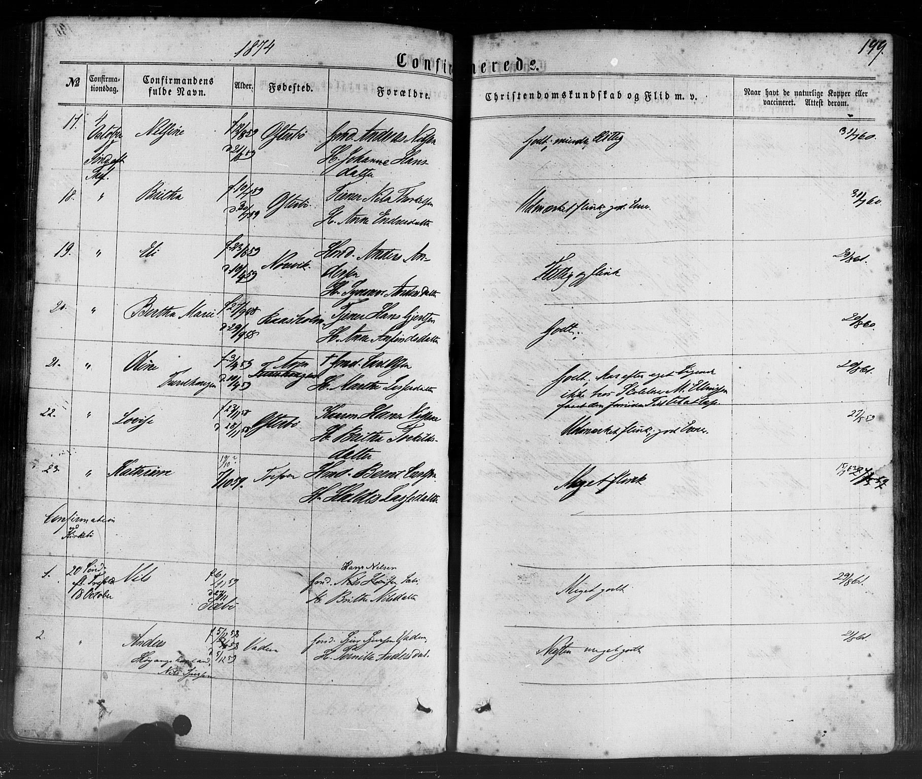 Lavik sokneprestembete, AV/SAB-A-80901: Parish register (official) no. A 4, 1864-1881, p. 199