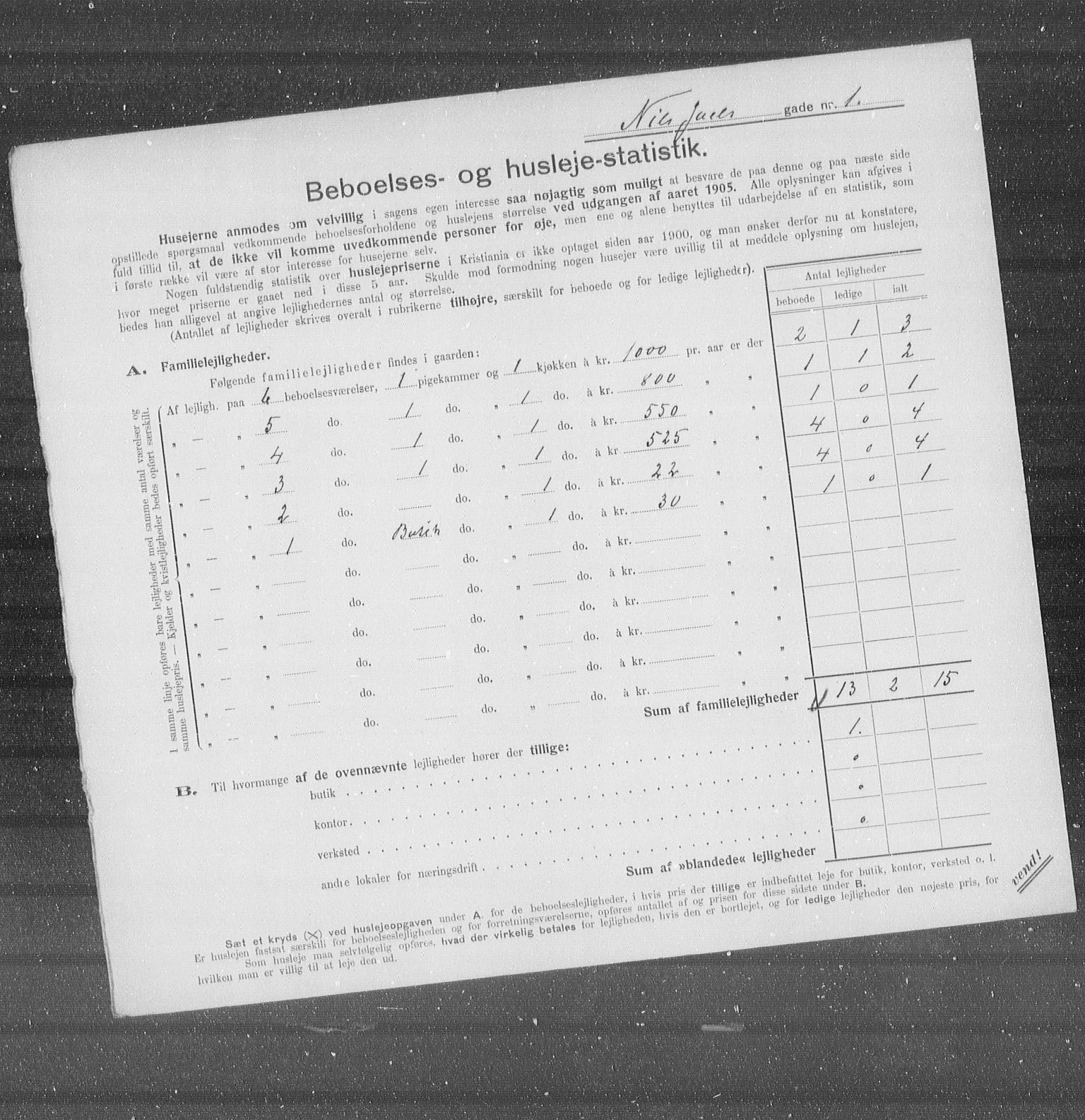 OBA, Municipal Census 1905 for Kristiania, 1905, p. 36958