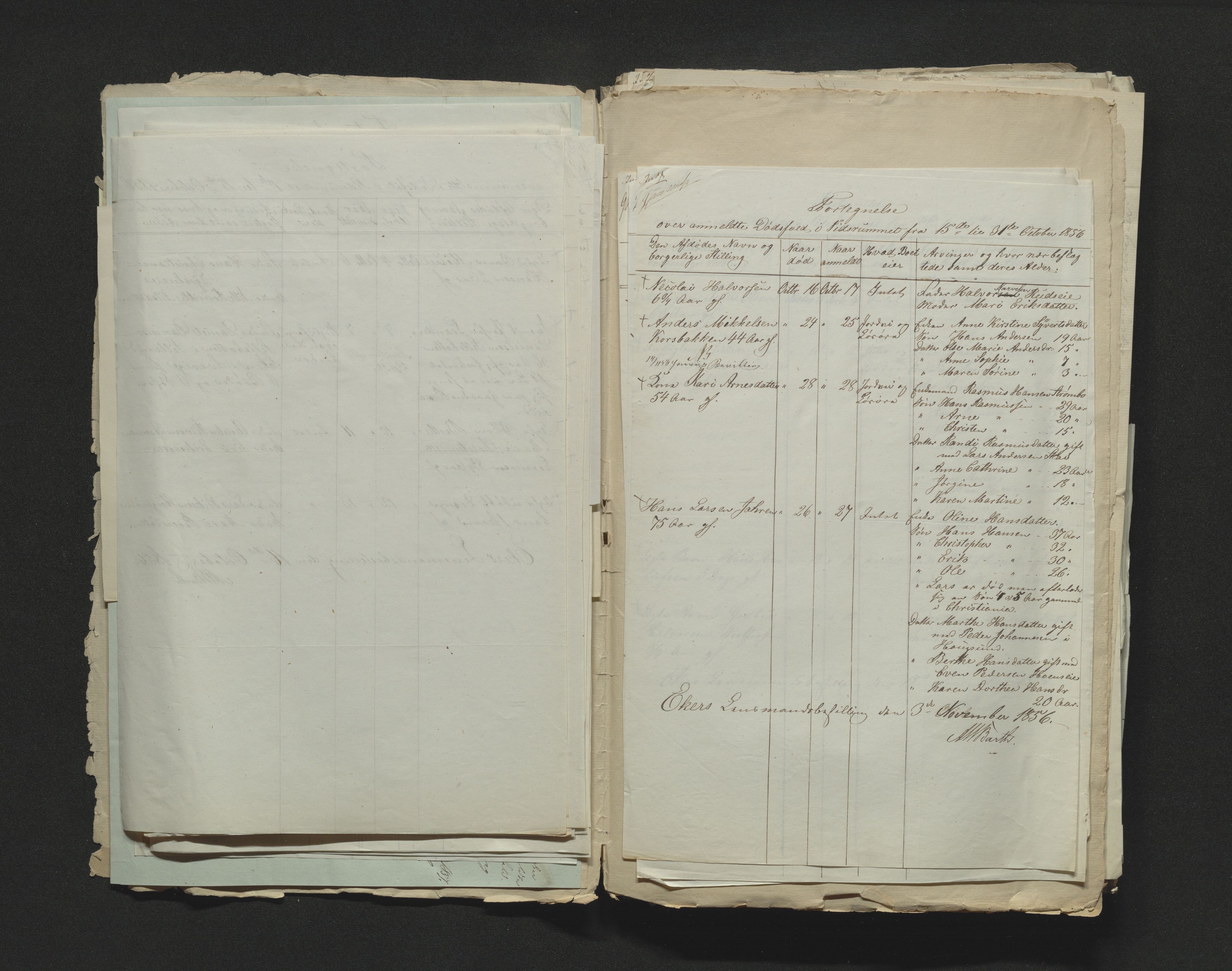 Eiker, Modum og Sigdal sorenskriveri, AV/SAKO-A-123/H/Ha/Hab/L0009: Dødsfallsmeldinger, 1854-1857, p. 292