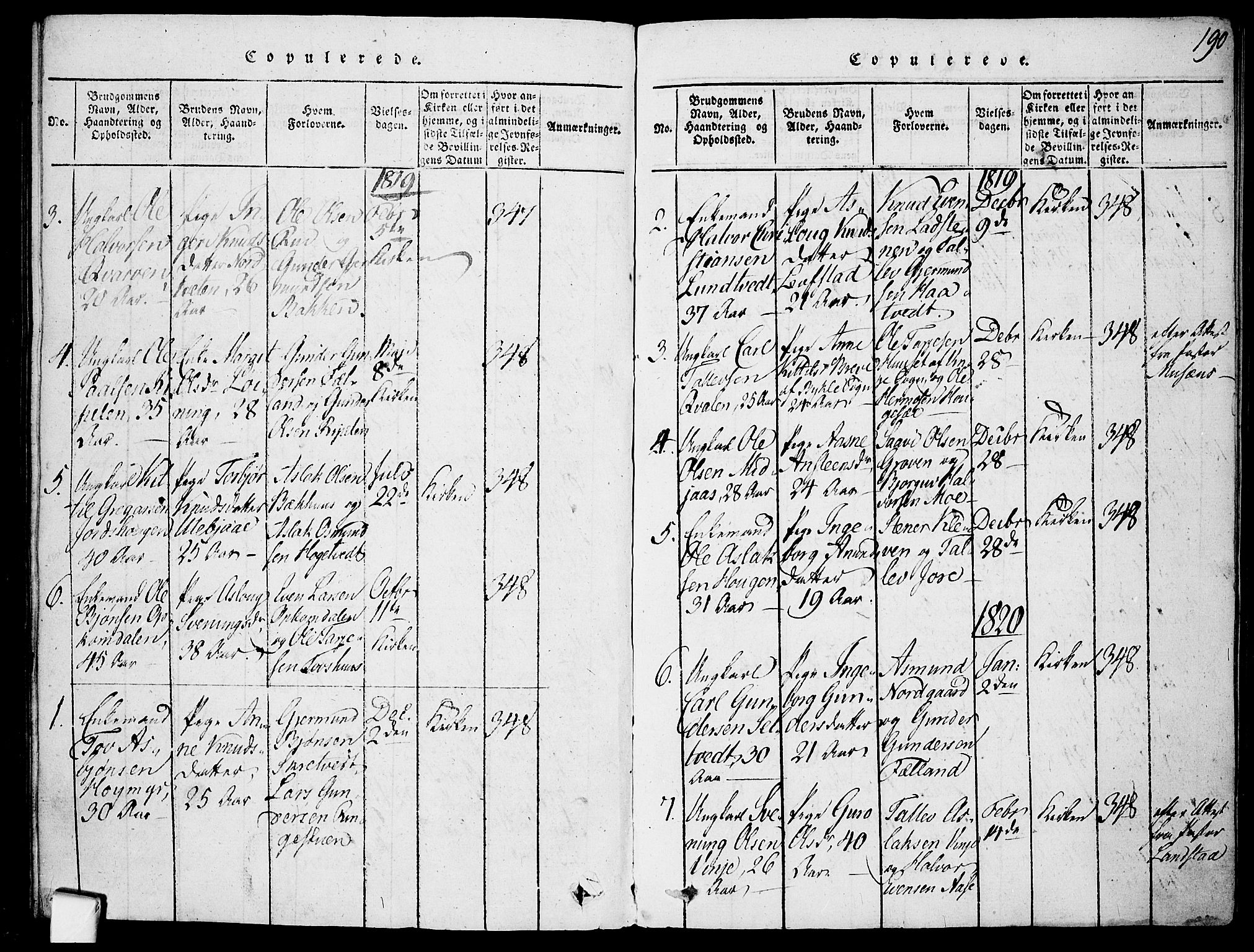 Mo kirkebøker, SAKO/A-286/F/Fa/L0004: Parish register (official) no. I 4, 1814-1844, p. 190
