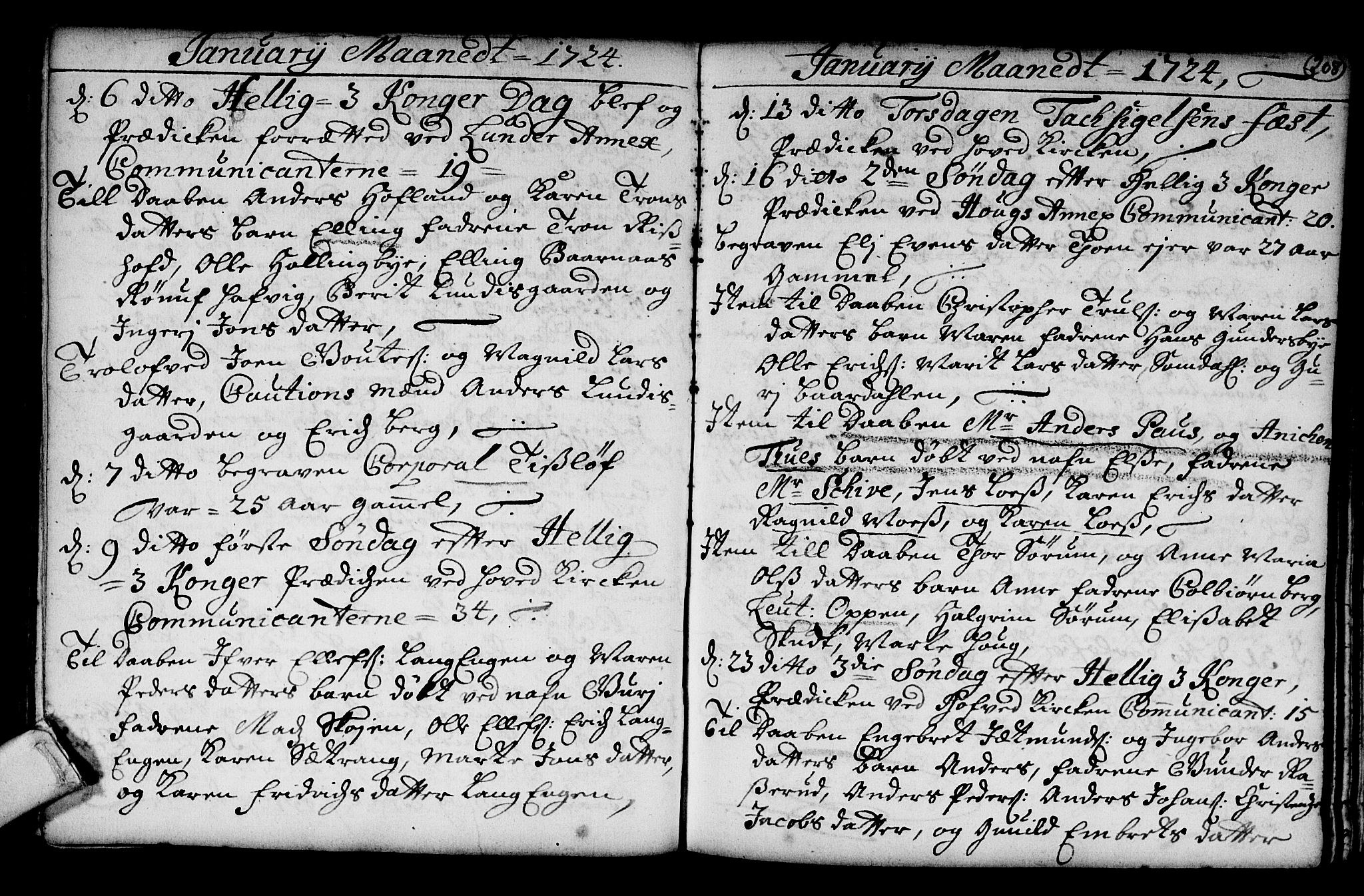 Norderhov kirkebøker, AV/SAKO-A-237/G/Ga/L0001: Parish register (copy) no. I 1, 1717-1725, p. 208