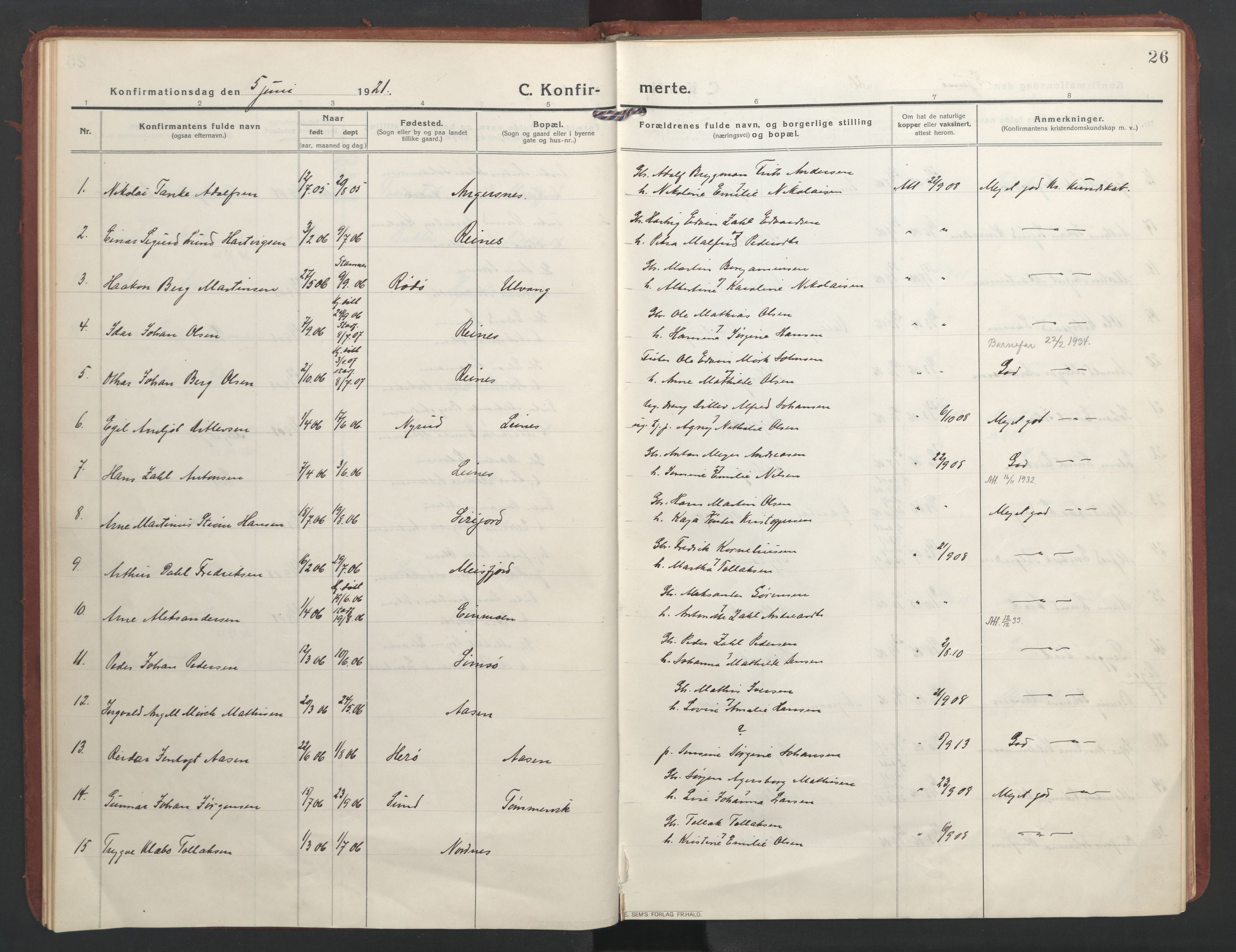 Ministerialprotokoller, klokkerbøker og fødselsregistre - Nordland, SAT/A-1459/832/L0492: Parish register (official) no. 832A01, 1916-1934, p. 26