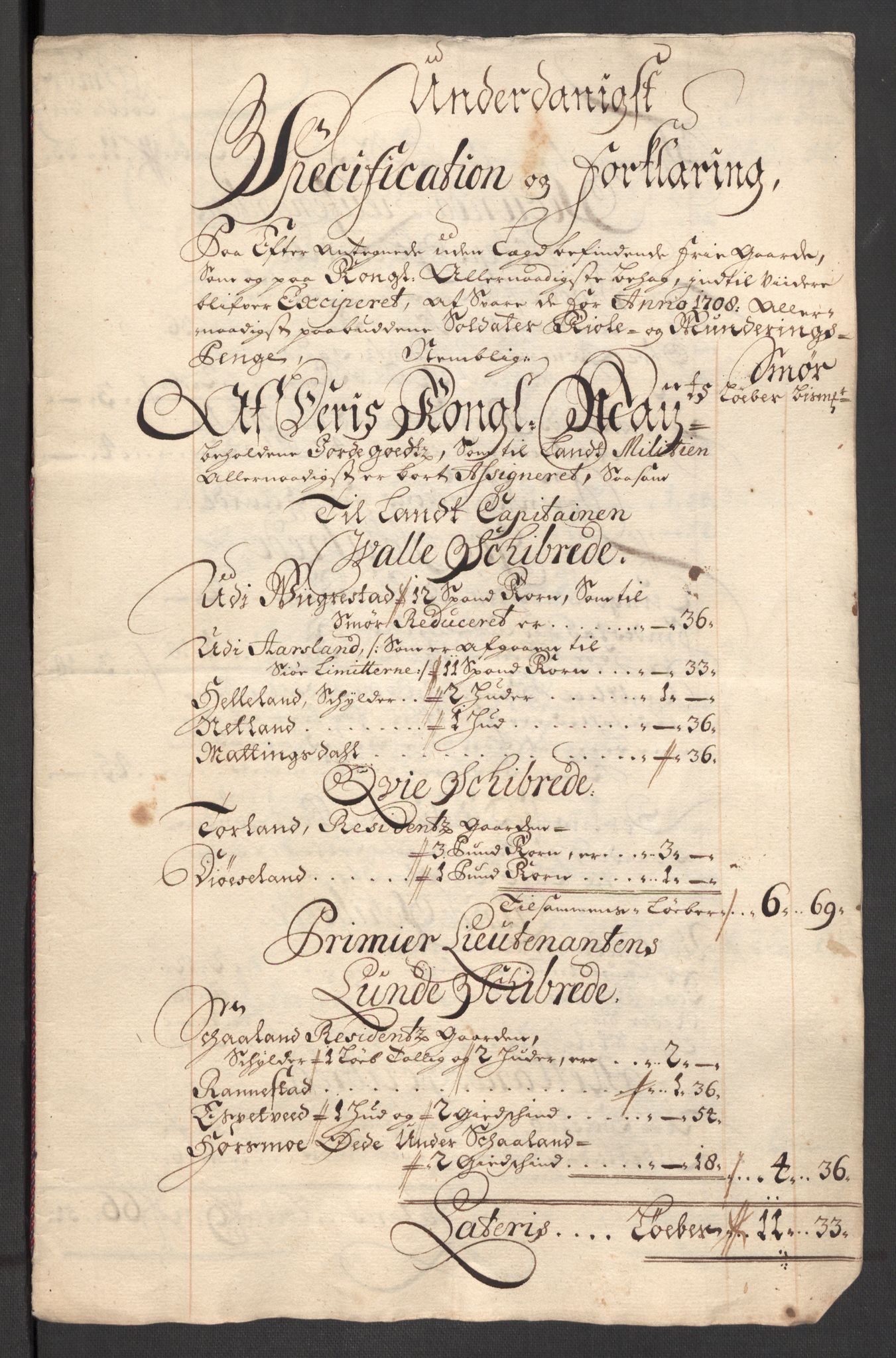 Rentekammeret inntil 1814, Reviderte regnskaper, Fogderegnskap, RA/EA-4092/R46/L2733: Fogderegnskap Jæren og Dalane, 1705-1708, p. 386