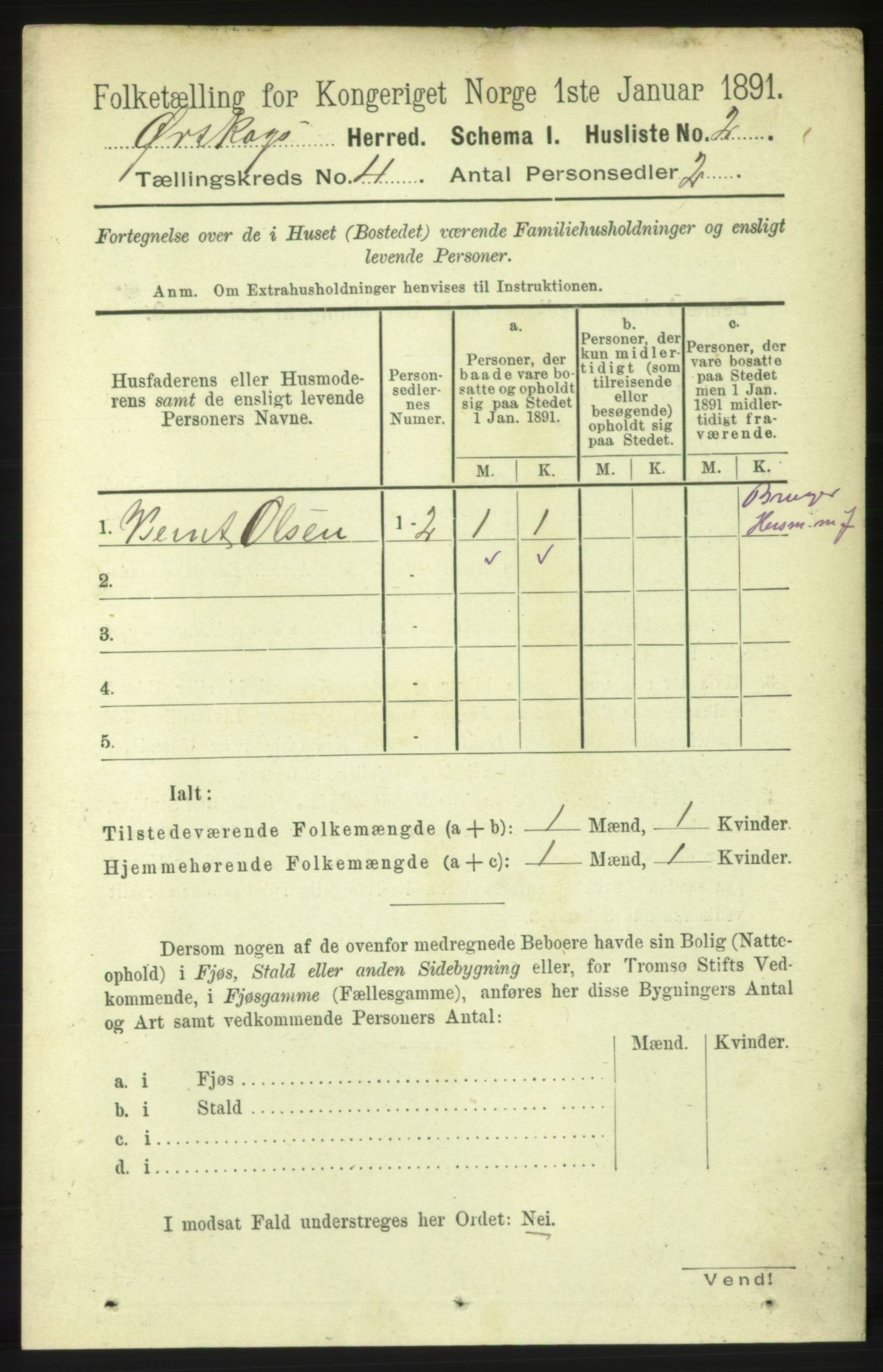 RA, 1891 census for 1527 Ørskog, 1891, p. 1673