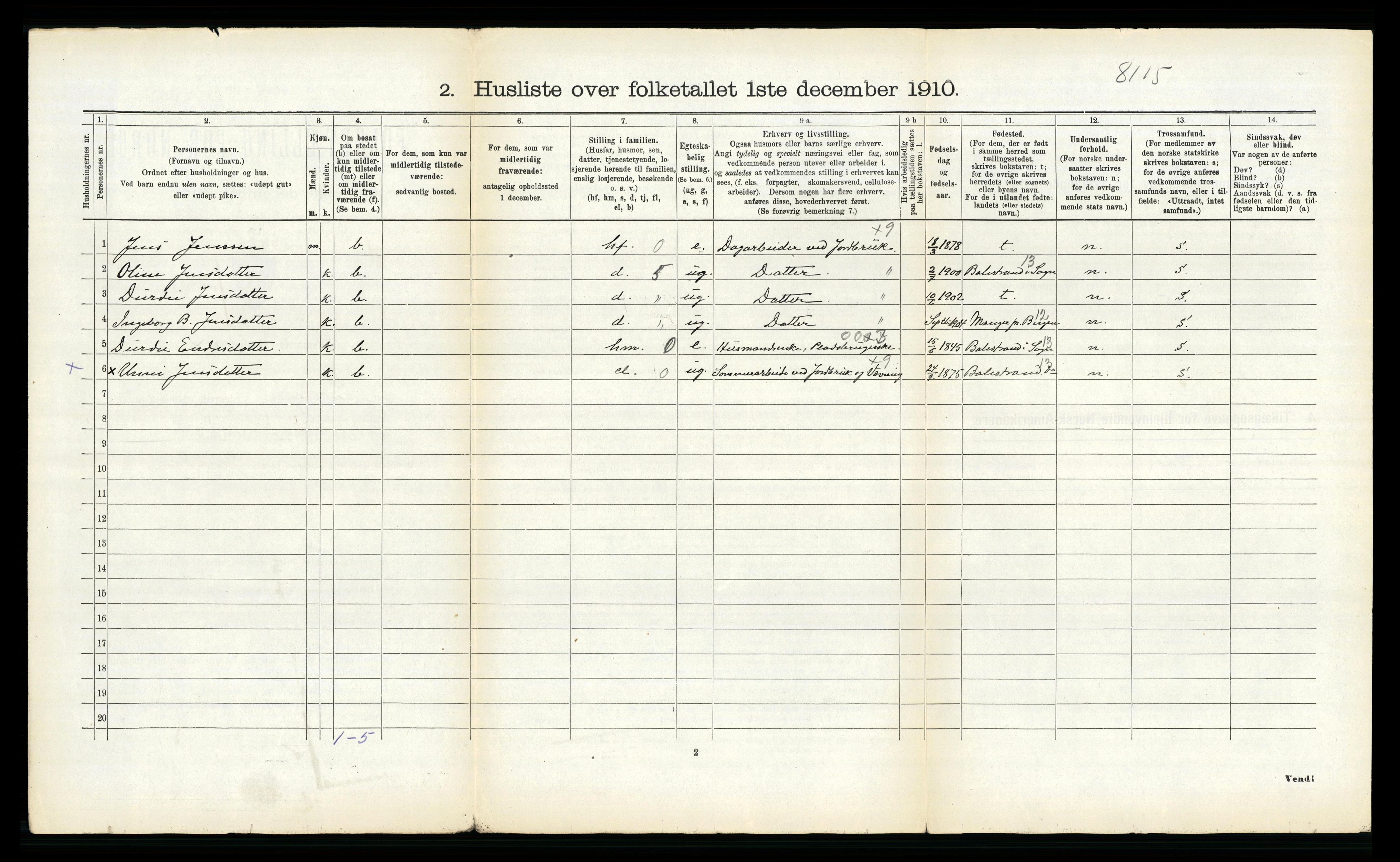 RA, 1910 census for Leikanger, 1910, p. 95