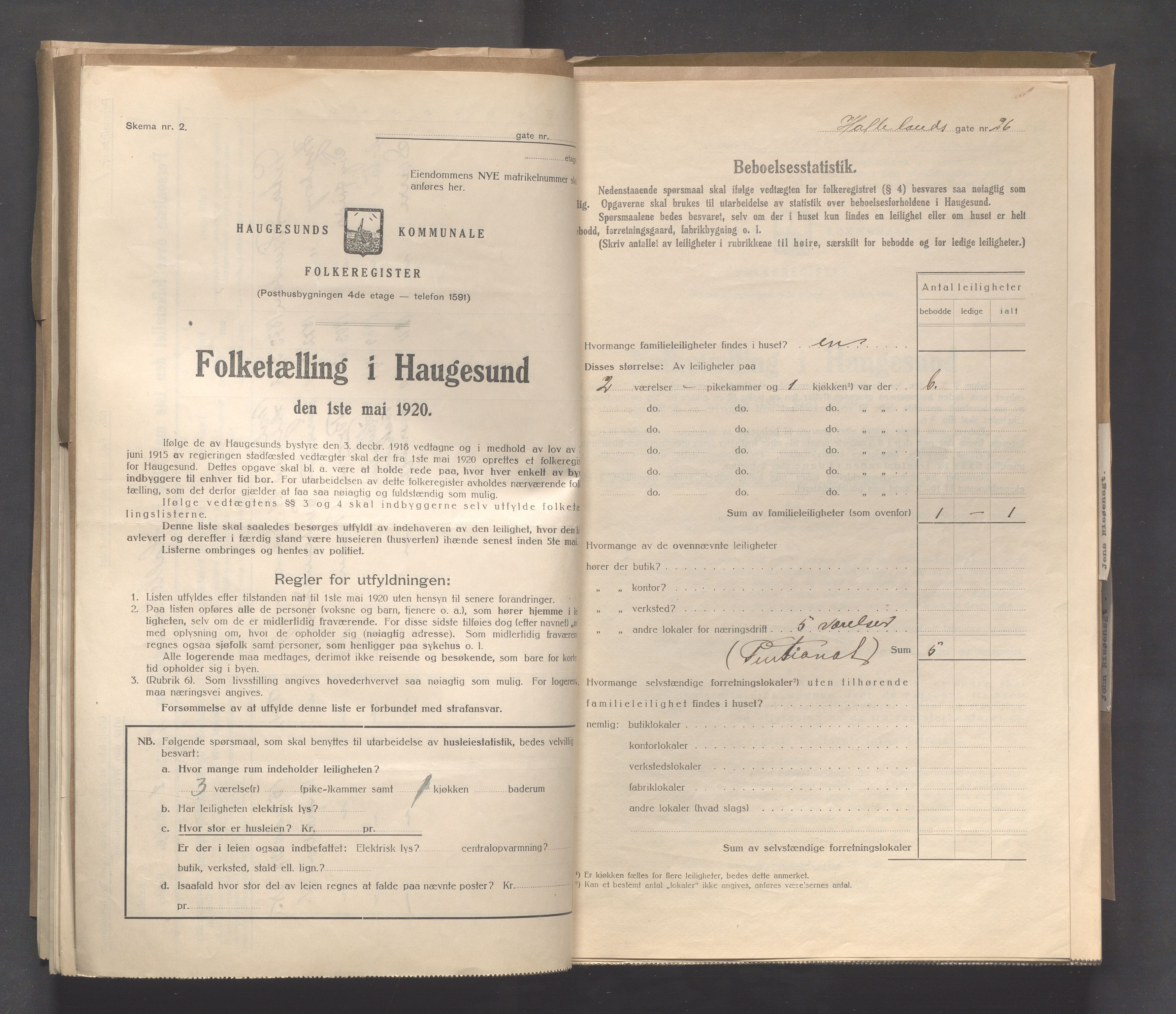 IKAR, Local census 1.5.1920 for Haugesund, 1920, p. 6390