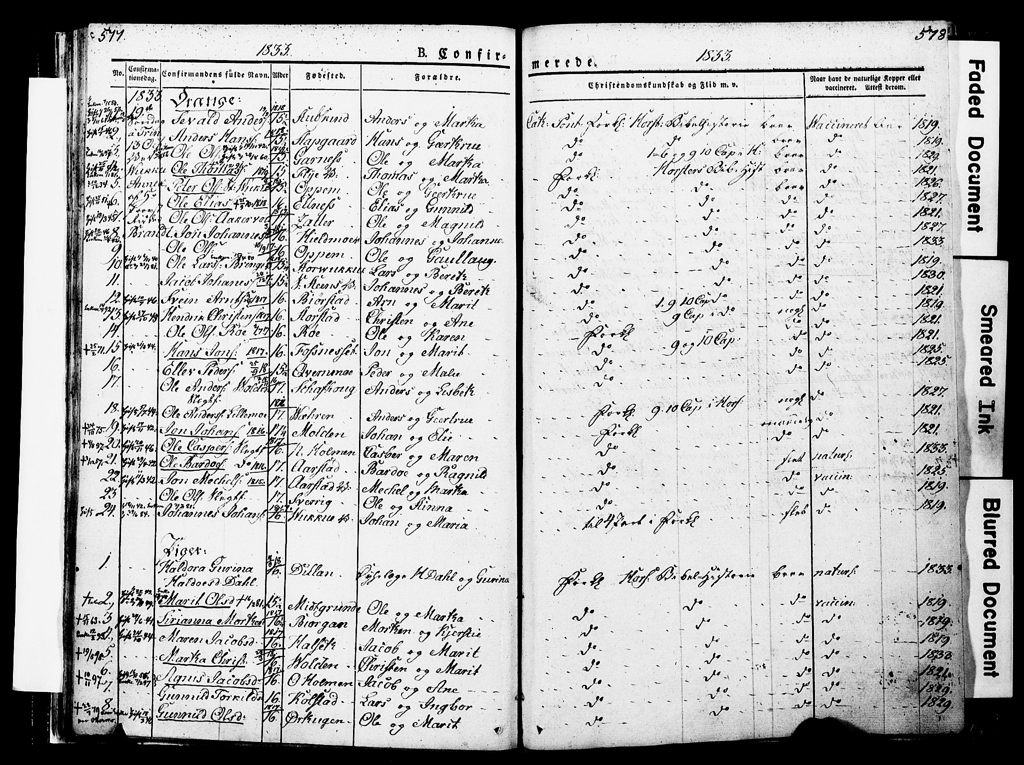 Ministerialprotokoller, klokkerbøker og fødselsregistre - Nord-Trøndelag, SAT/A-1458/723/L0243: Parish register (official) no. 723A12, 1822-1851, p. 577-578