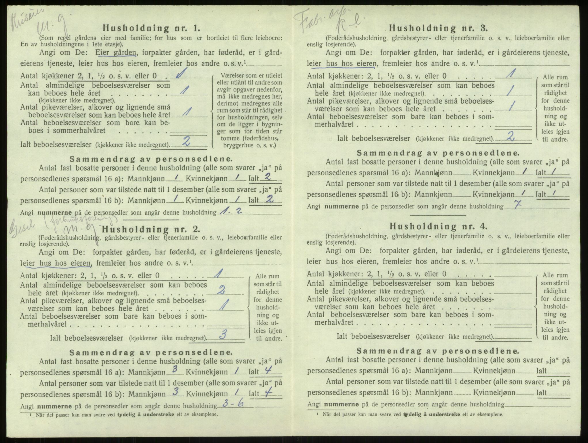 SAB, 1920 census for Haus, 1920, p. 1686