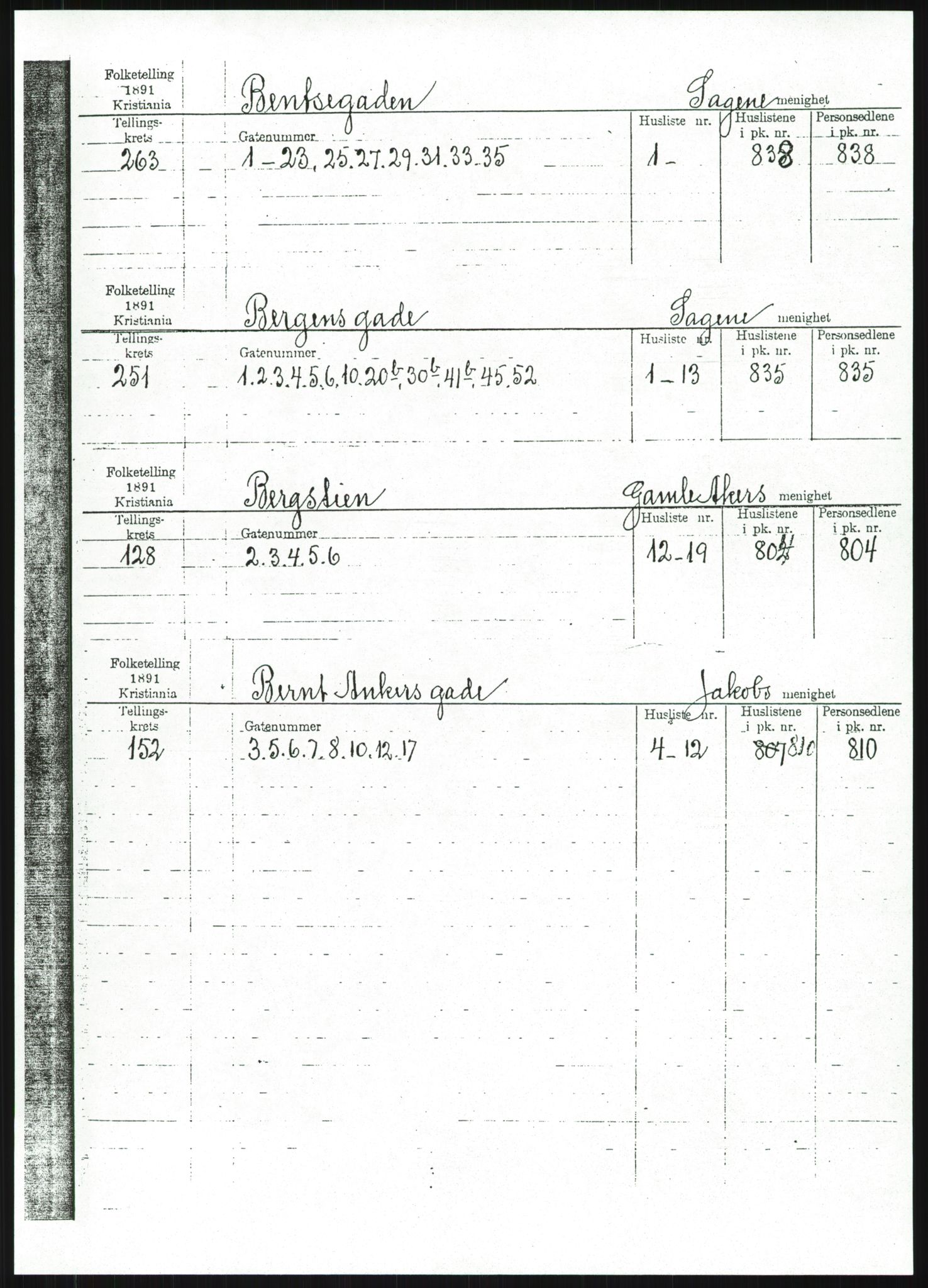 RA, 1891 census for 0301 Kristiania, 1891, p. 8