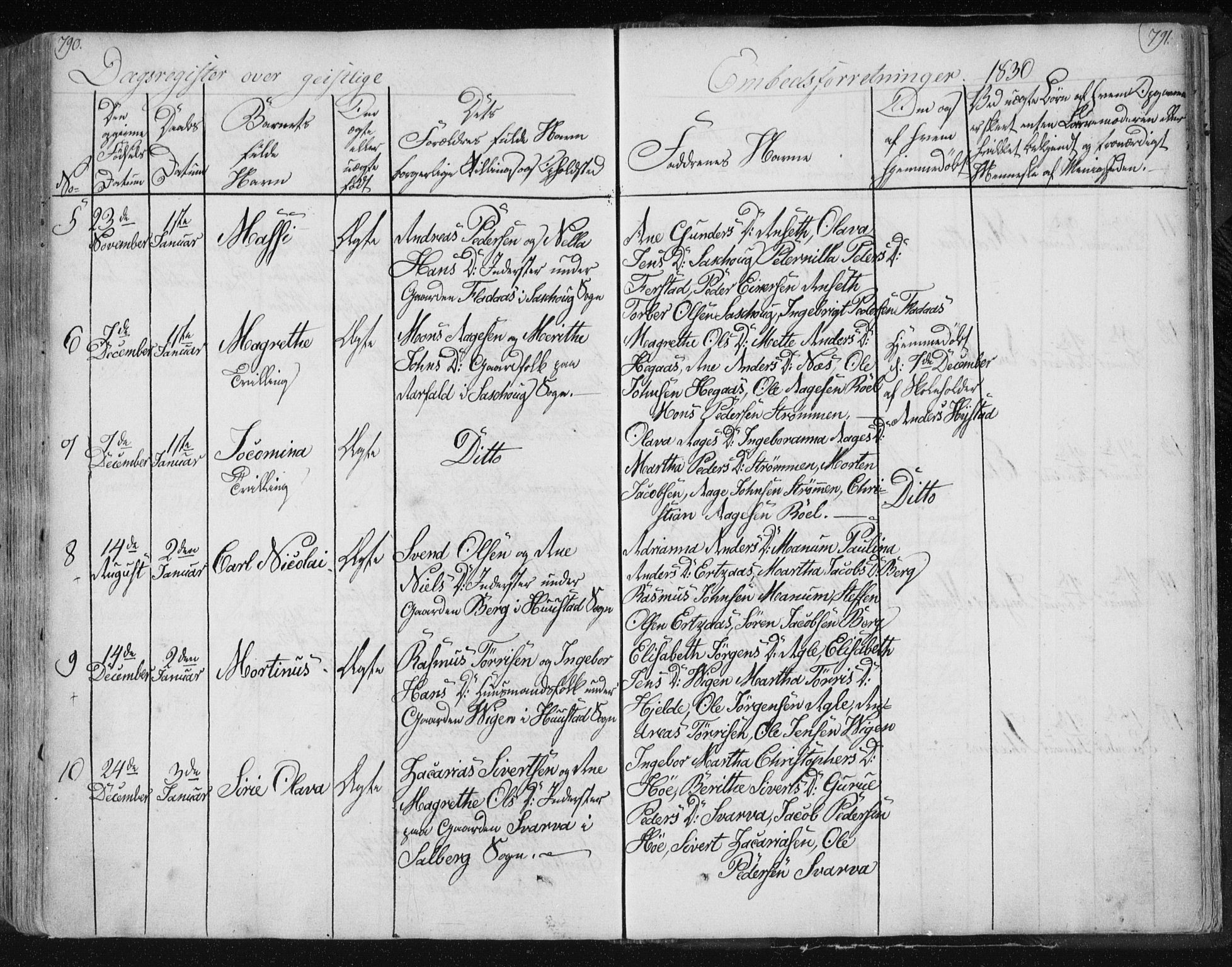 Ministerialprotokoller, klokkerbøker og fødselsregistre - Nord-Trøndelag, SAT/A-1458/730/L0276: Parish register (official) no. 730A05, 1822-1830, p. 790-791