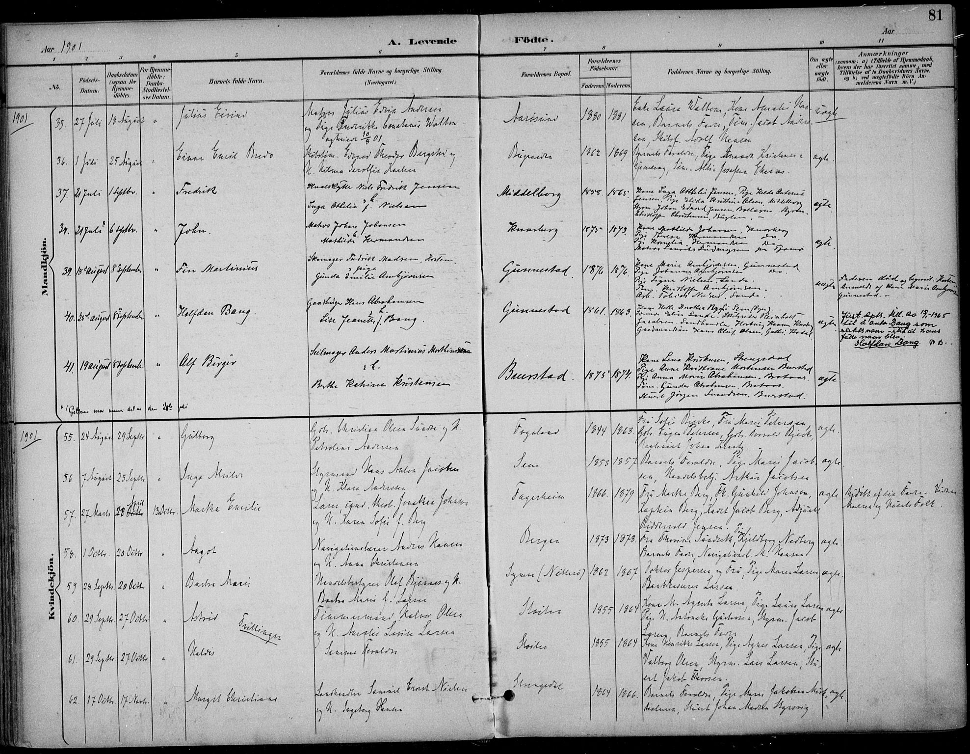 Nøtterøy kirkebøker, AV/SAKO-A-354/F/Fa/L0009: Parish register (official) no. I 9, 1894-1907, p. 81