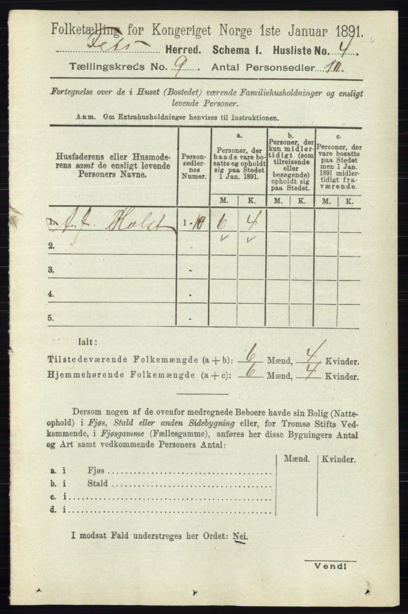 RA, 1891 census for 0227 Fet, 1891, p. 3418