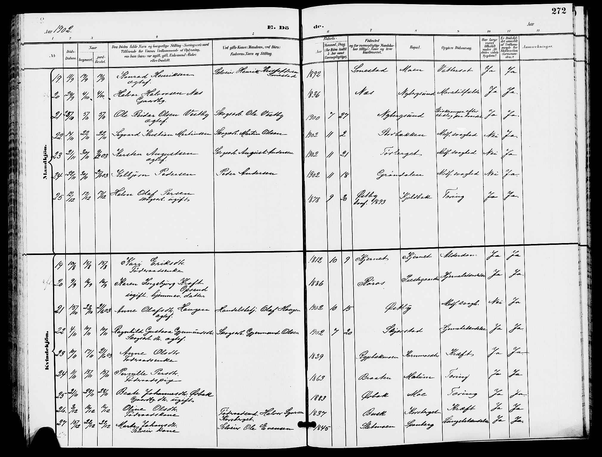 Trysil prestekontor, AV/SAH-PREST-046/H/Ha/Hab/L0006: Parish register (copy) no. 6, 1896-1912, p. 272