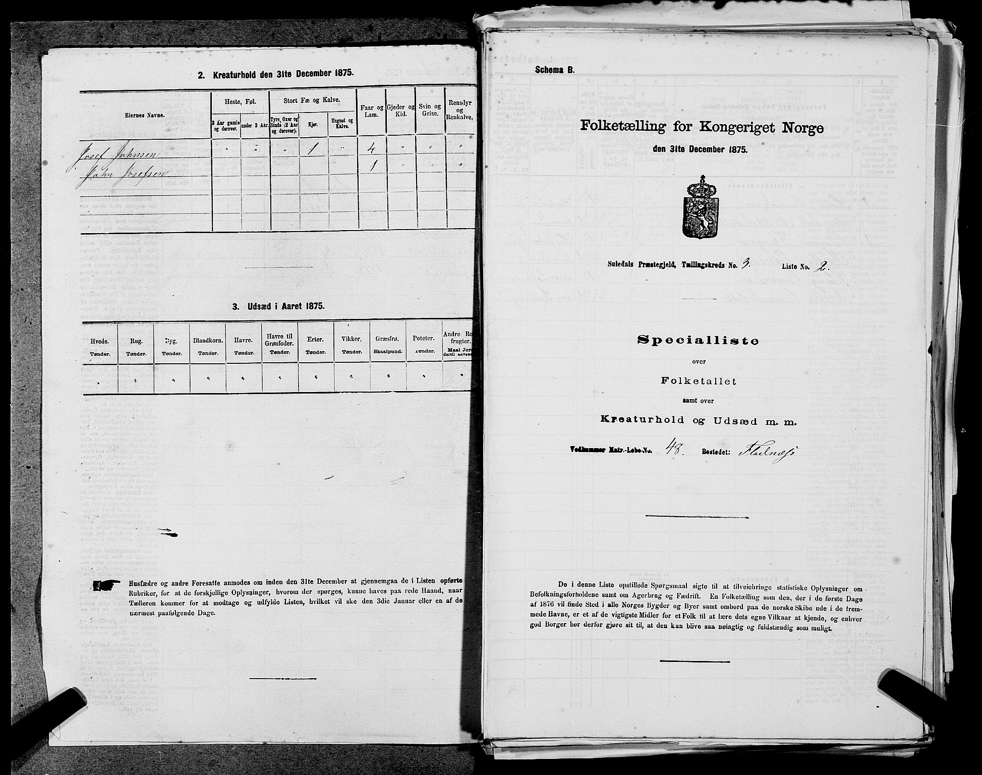 SAST, 1875 census for 1134P Suldal, 1875, p. 379