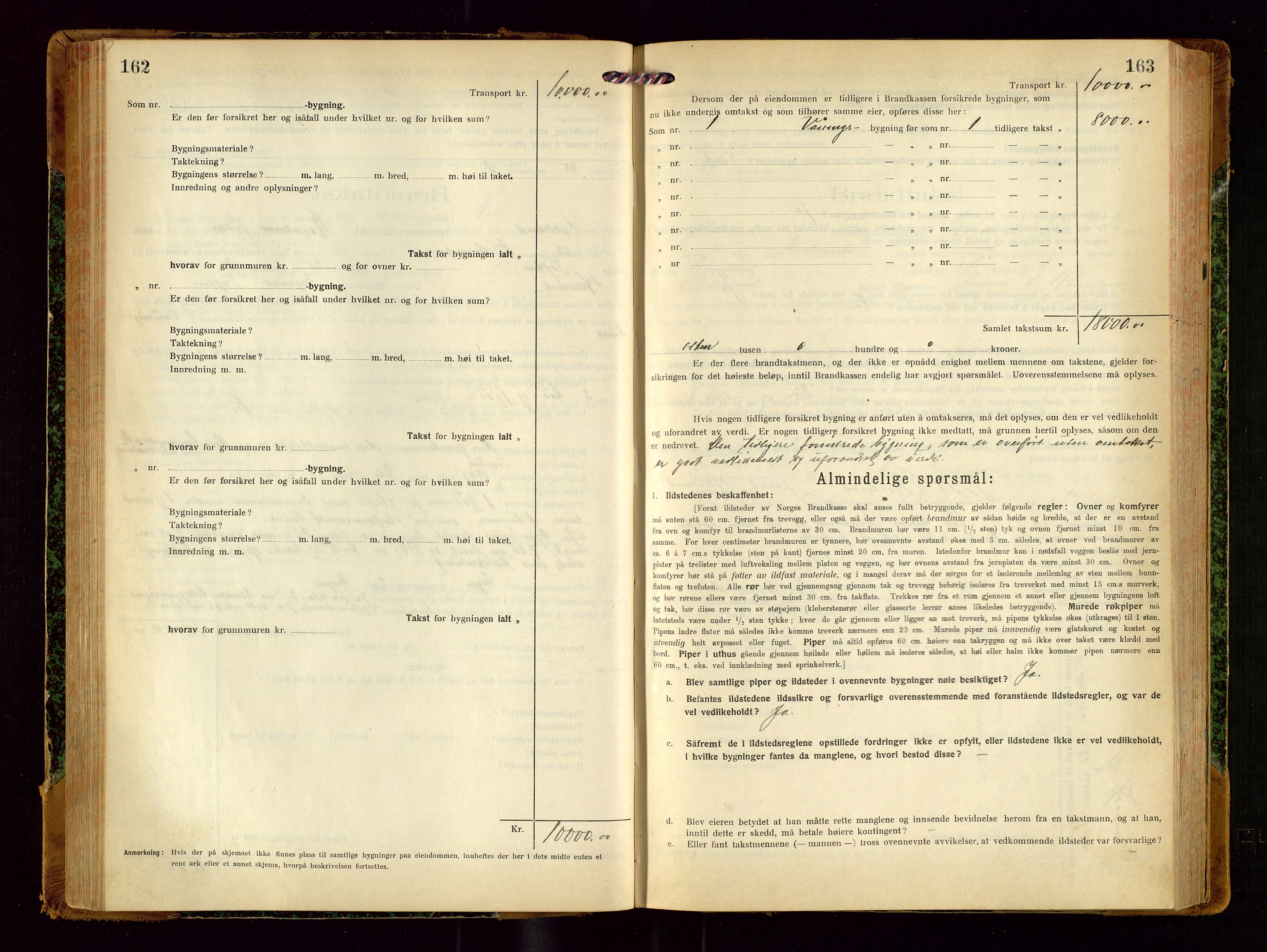 Helleland lensmannskontor, AV/SAST-A-100209/Gob/L0002: "Brandtakstprotokoll", 1921-1930, p. 162-163