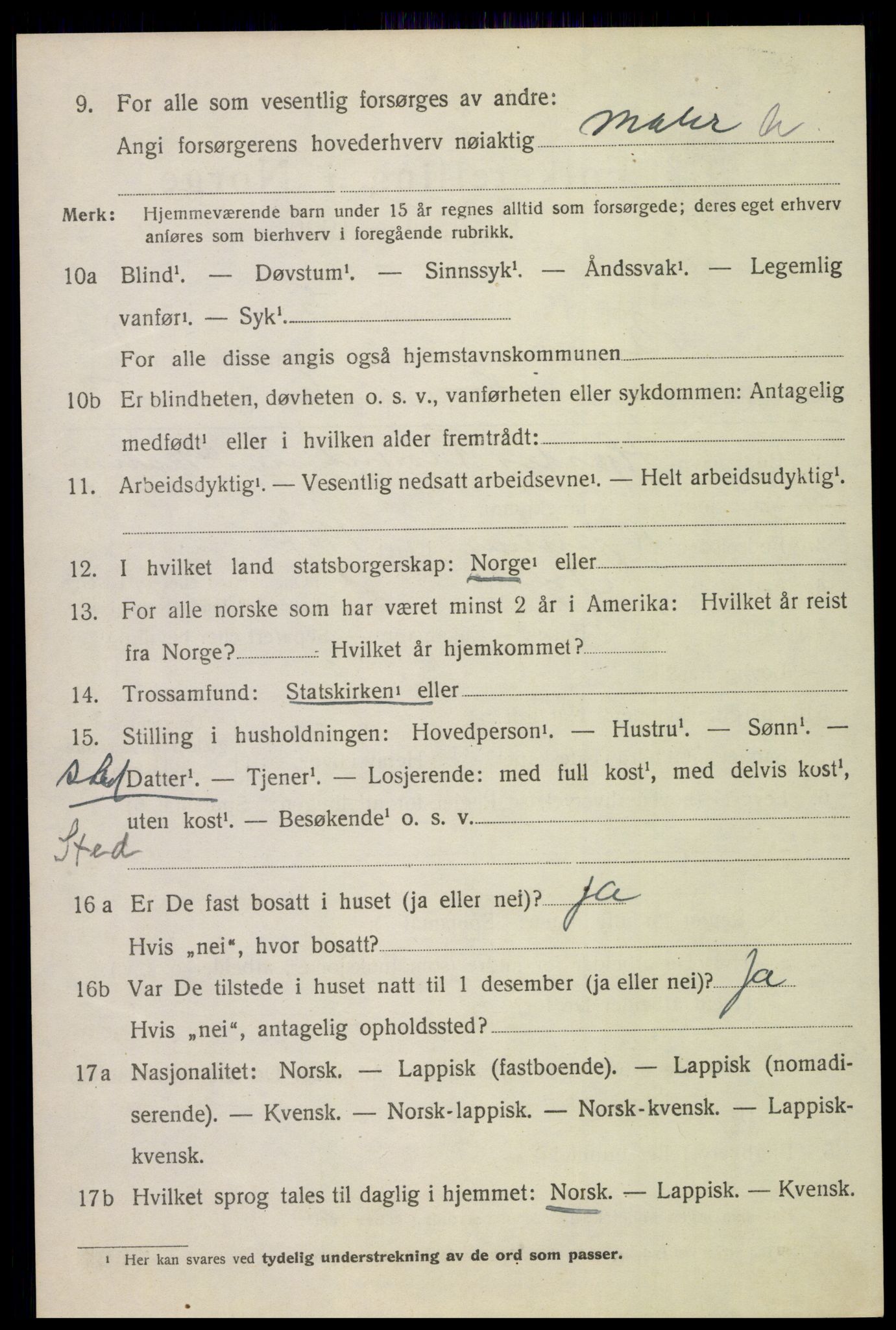 SAT, 1920 census for Beiarn, 1920, p. 1093