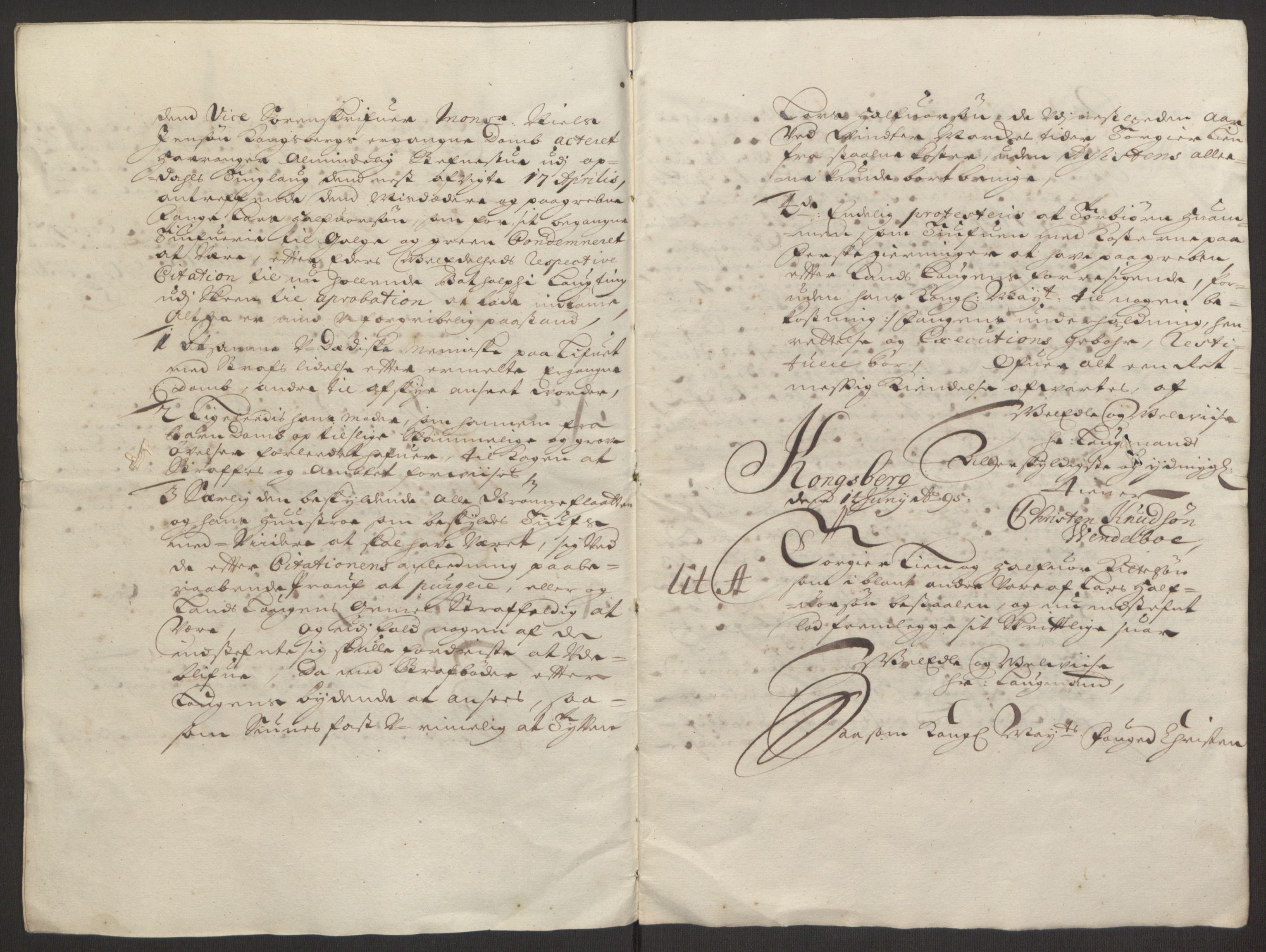 Rentekammeret inntil 1814, Reviderte regnskaper, Fogderegnskap, AV/RA-EA-4092/R24/L1575: Fogderegnskap Numedal og Sandsvær, 1692-1695, p. 500