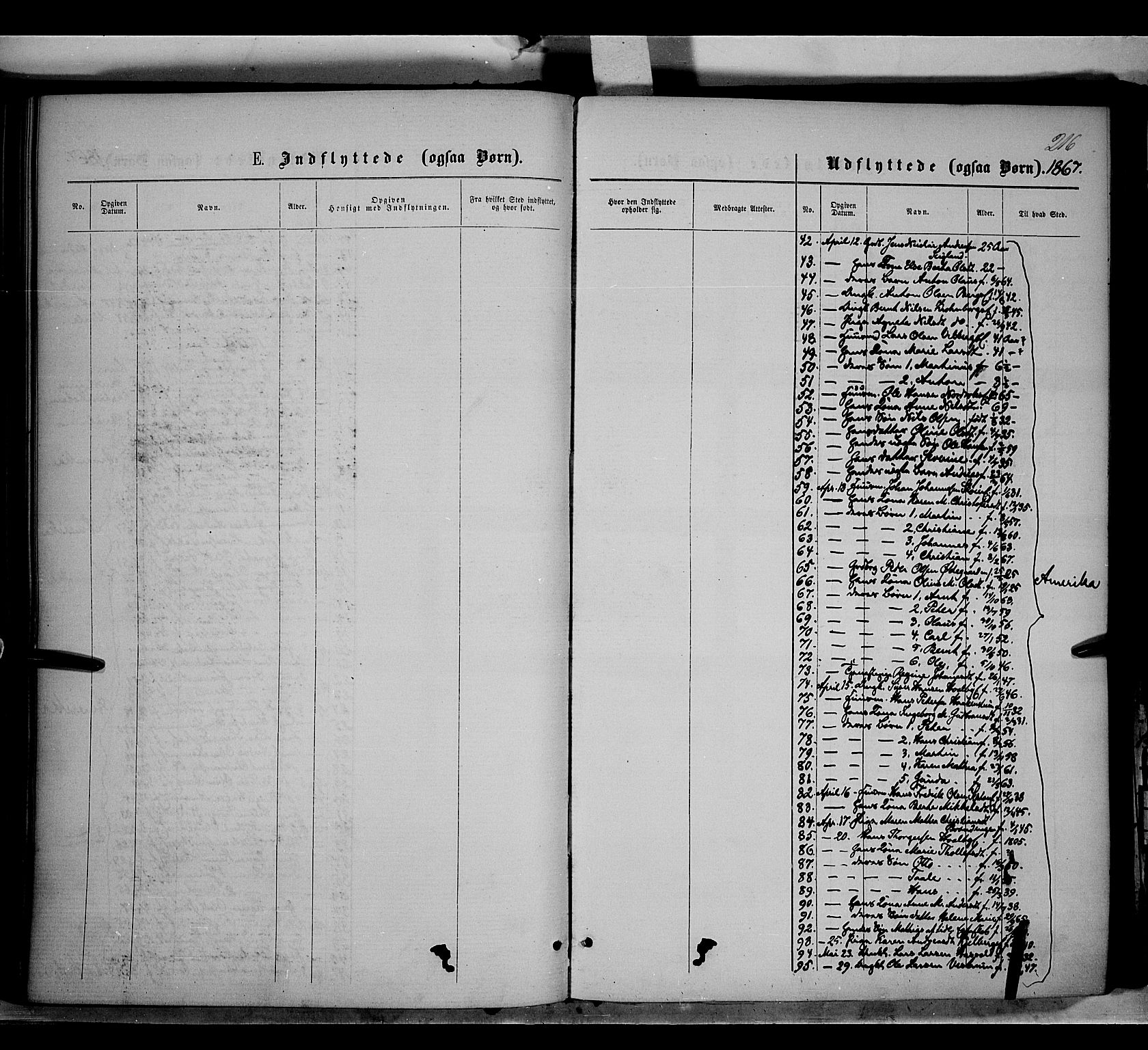 Søndre Land prestekontor, AV/SAH-PREST-122/K/L0001: Parish register (official) no. 1, 1860-1877, p. 216