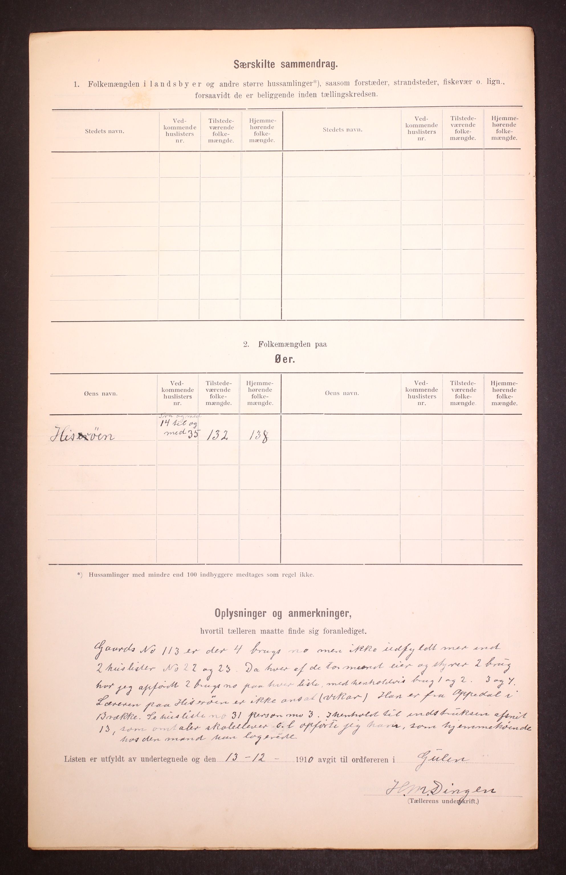 RA, 1910 census for Gulen, 1910, p. 9