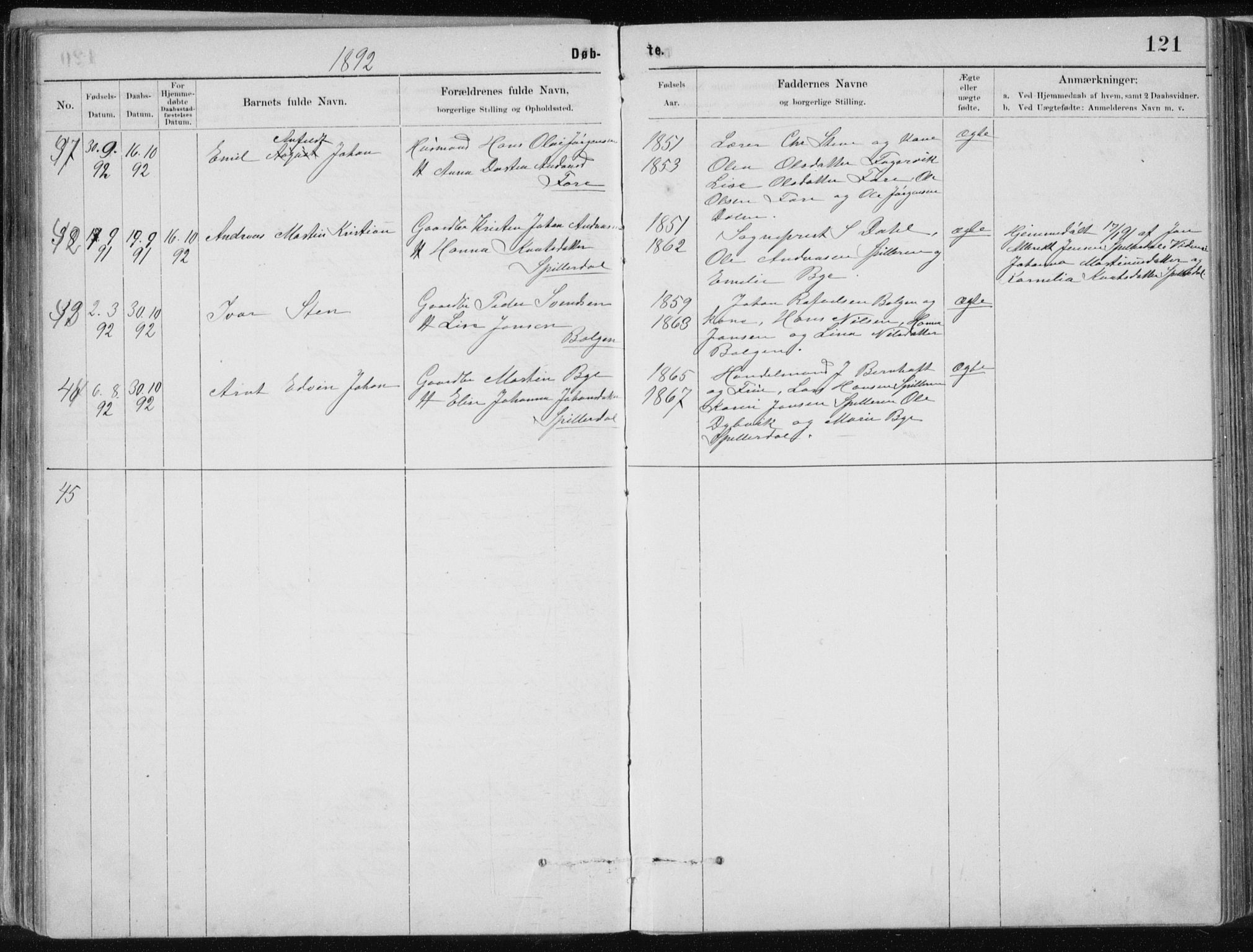 Ministerialprotokoller, klokkerbøker og fødselsregistre - Nordland, SAT/A-1459/843/L0636: Parish register (copy) no. 843C05, 1884-1909, p. 121