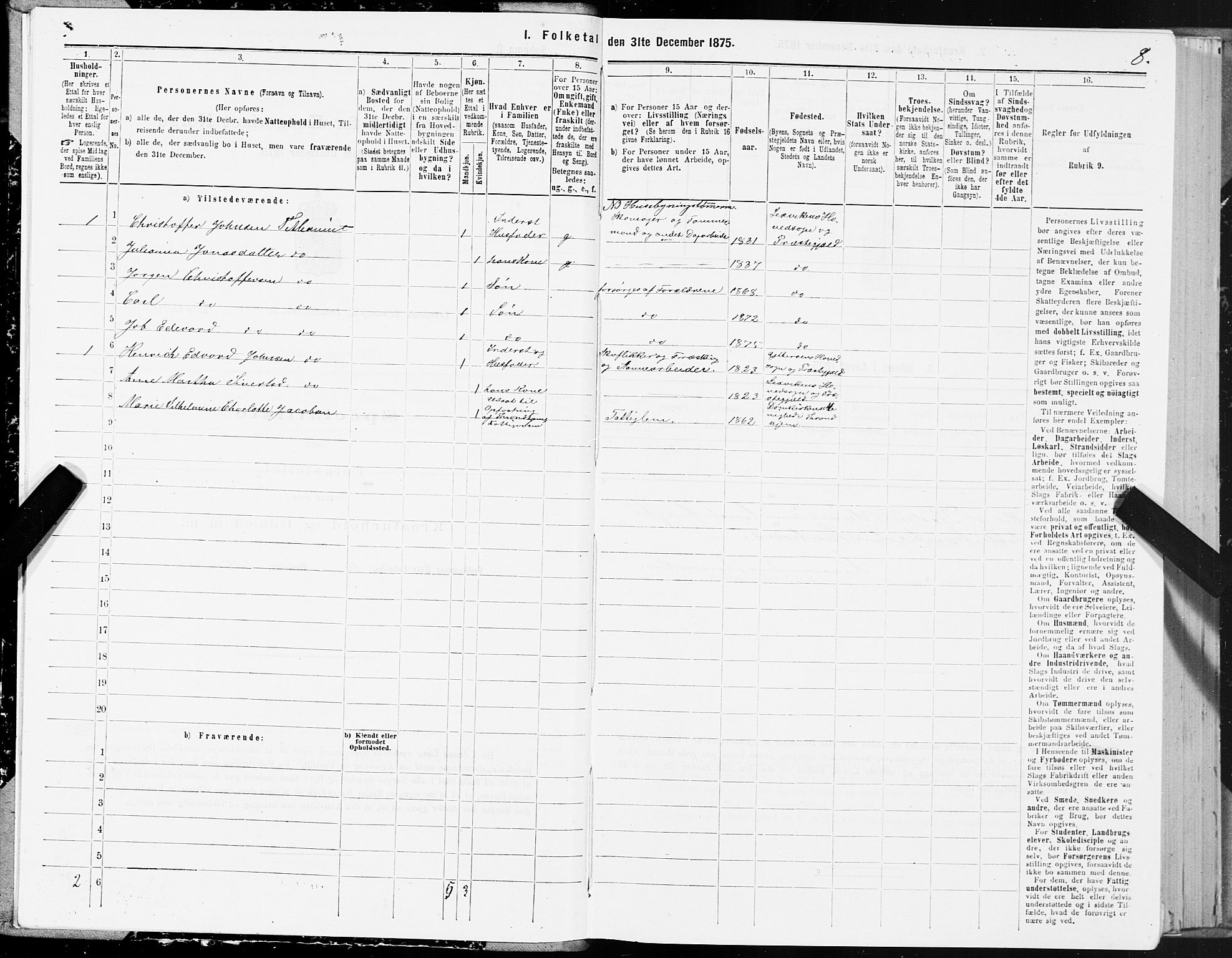 SAT, 1875 census for 1718P Leksvik, 1875, p. 1008