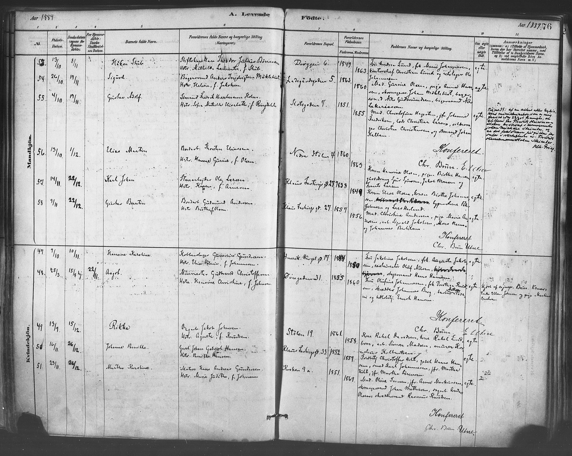 Mariakirken Sokneprestembete, AV/SAB-A-76901/H/Haa/L0007: Parish register (official) no. A 7, 1878-1893, p. 76