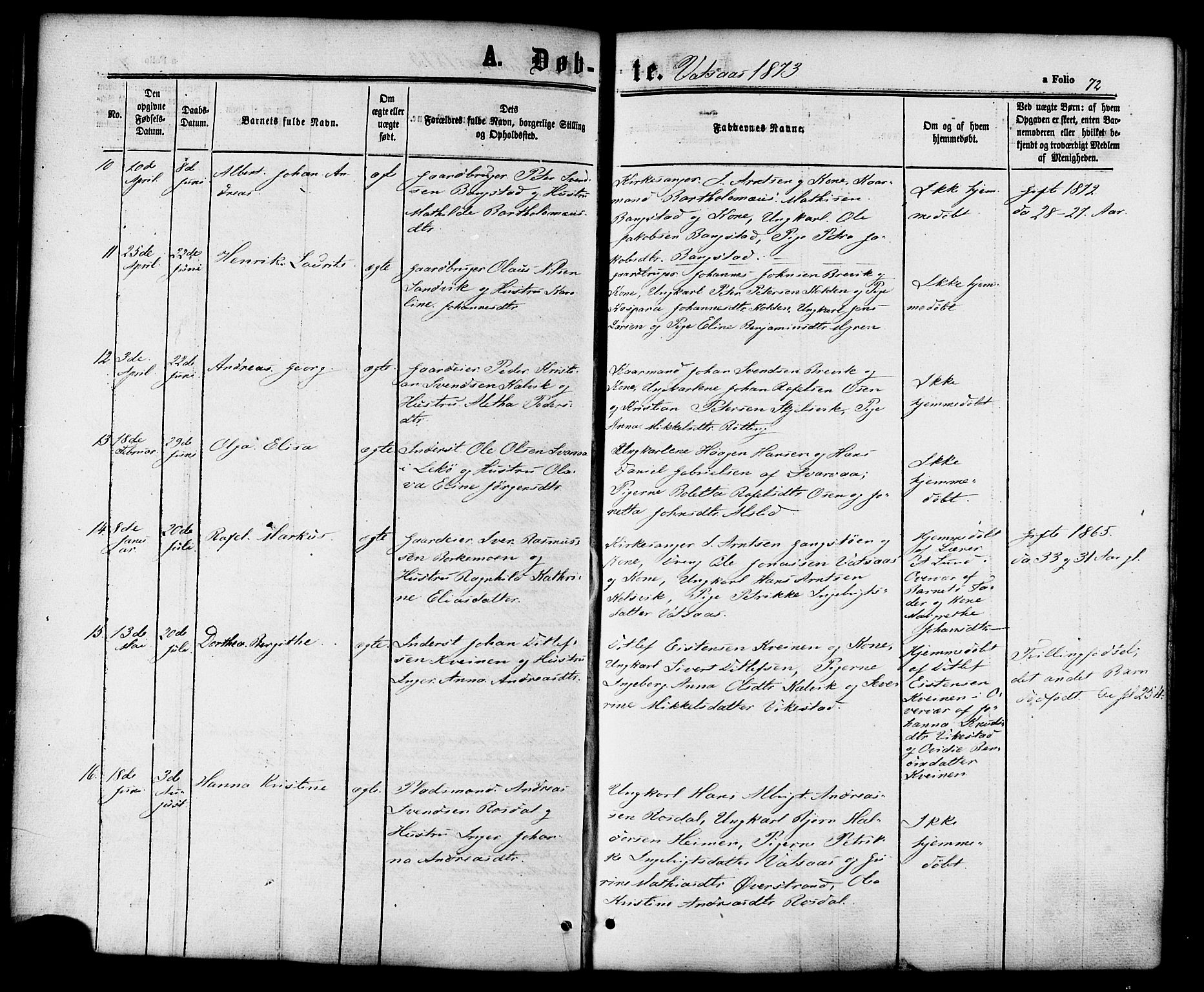 Ministerialprotokoller, klokkerbøker og fødselsregistre - Nordland, AV/SAT-A-1459/810/L0146: Parish register (official) no. 810A08 /1, 1862-1874, p. 72