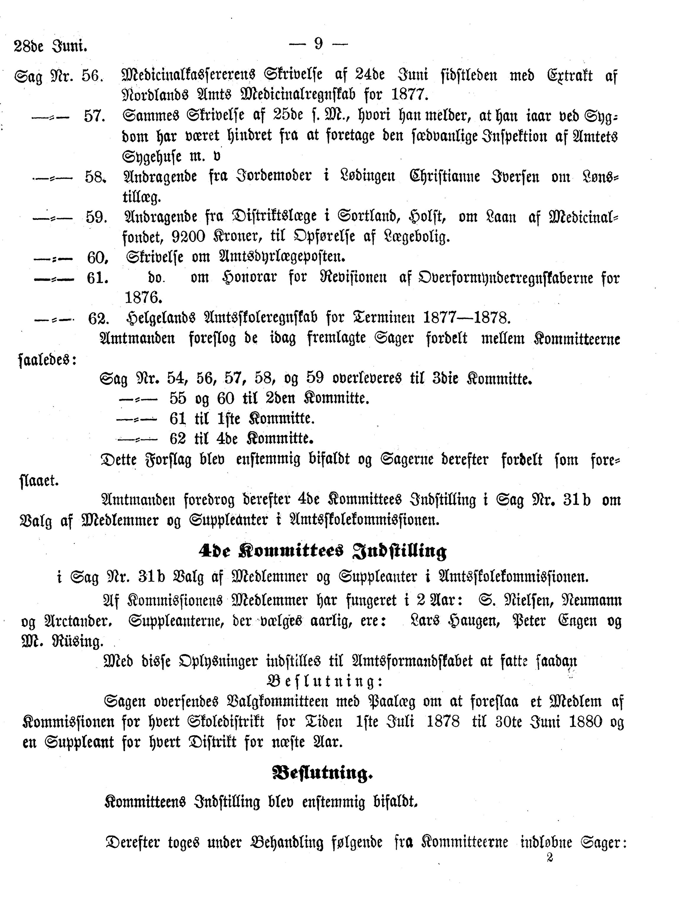 Nordland Fylkeskommune. Fylkestinget, AIN/NFK-17/176/A/Ac/L0010: Fylkestingsforhandlinger 1874-1880, 1874-1880