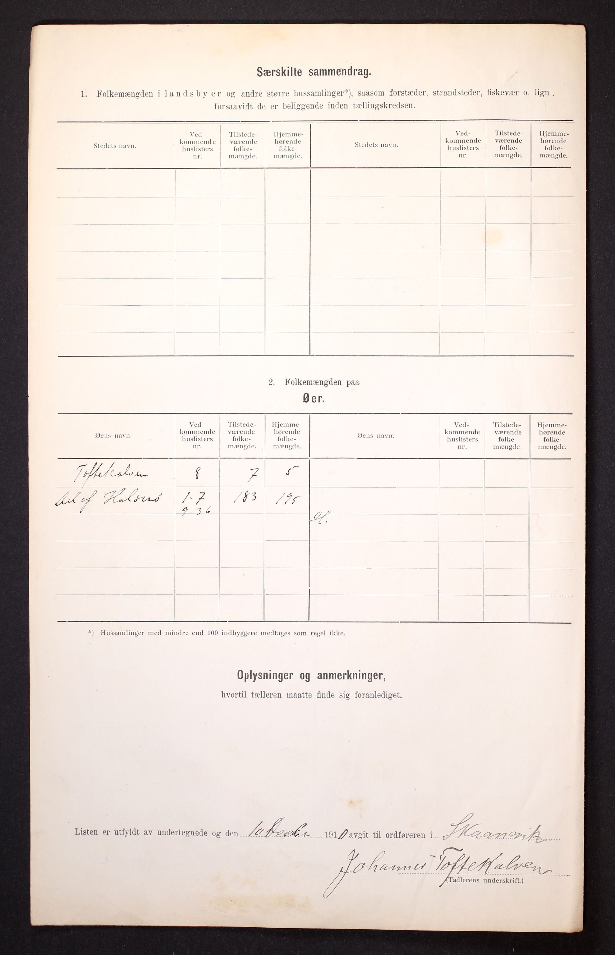 RA, 1910 census for Skånevik, 1910, p. 6