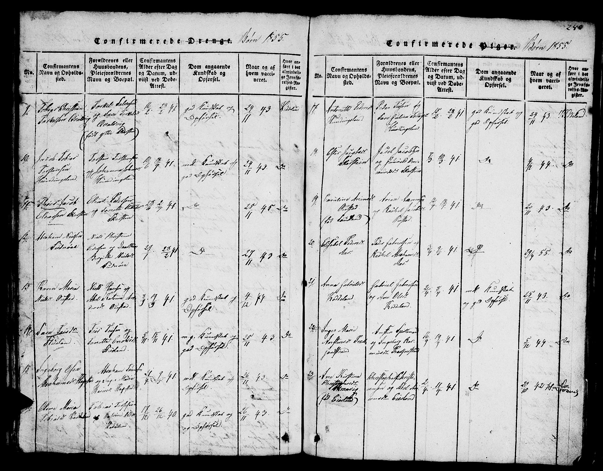 Lyngdal sokneprestkontor, AV/SAK-1111-0029/F/Fb/Fba/L0001: Parish register (copy) no. B 1, 1816-1876, p. 280