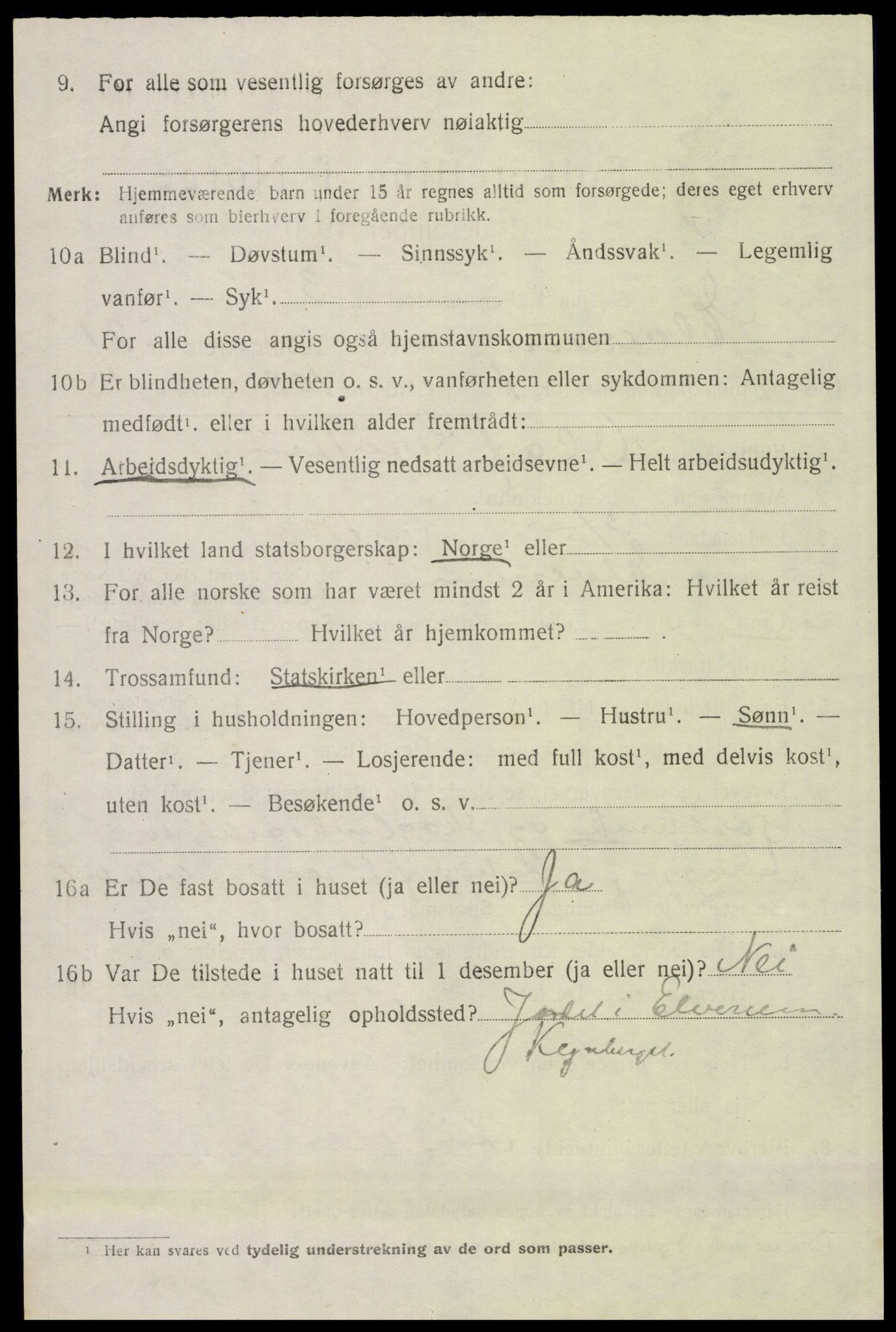 SAH, 1920 census for Elverum, 1920, p. 23829