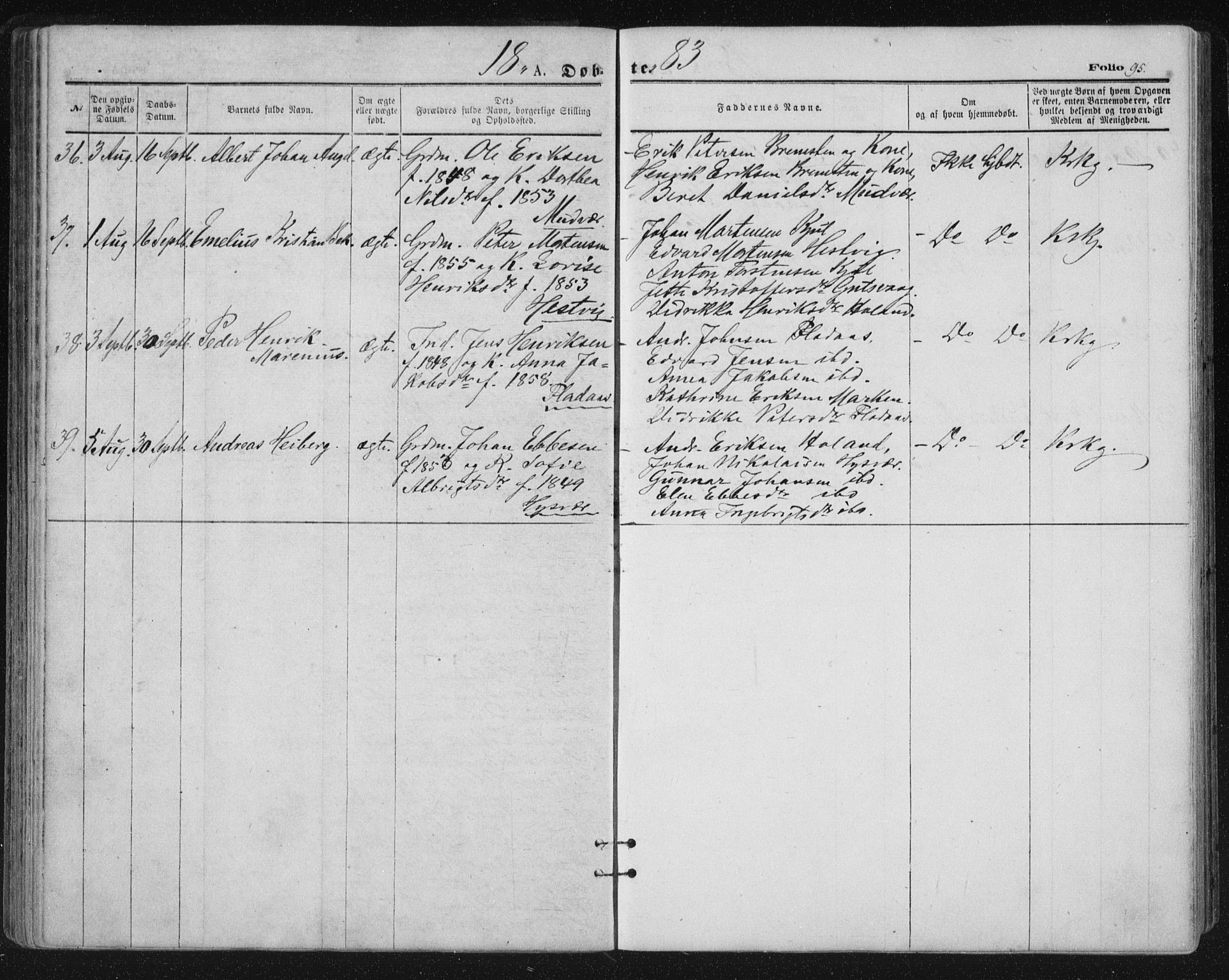 Ministerialprotokoller, klokkerbøker og fødselsregistre - Nordland, AV/SAT-A-1459/816/L0241: Parish register (official) no. 816A07, 1870-1885, p. 95