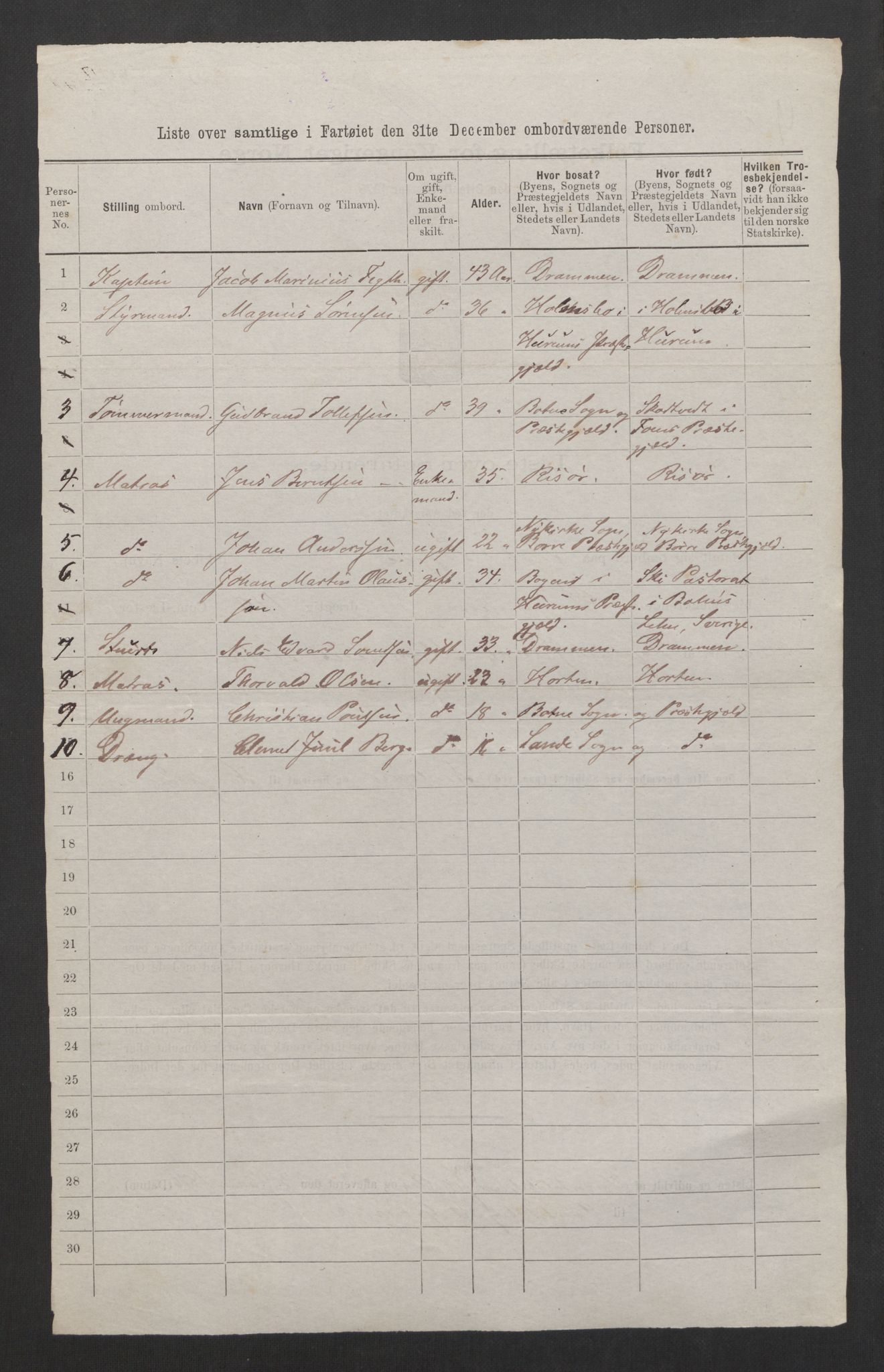 RA, 1875 census, lists of crew on ships: Ships in domestic ports, 1875, p. 165