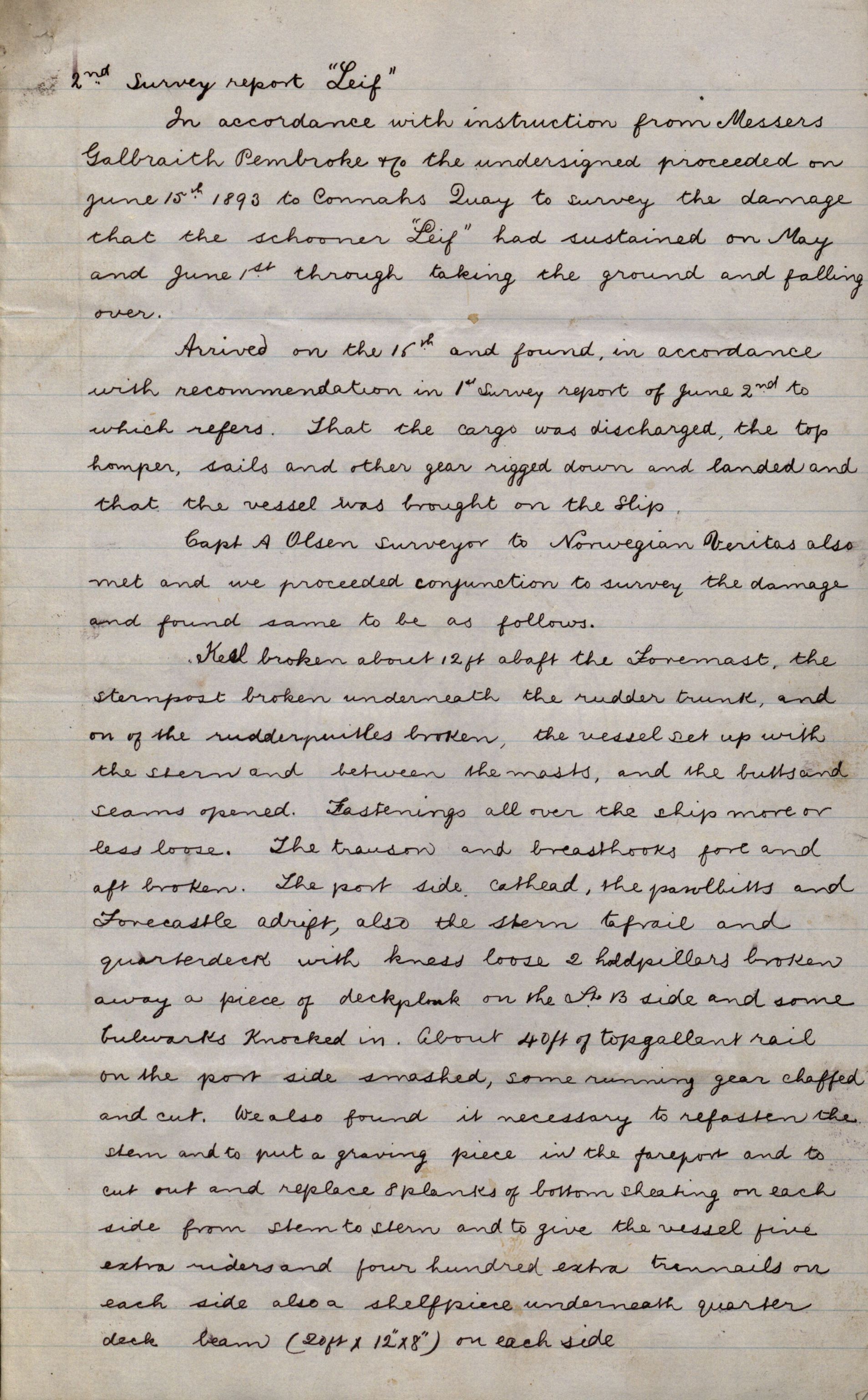 Pa 63 - Østlandske skibsassuranceforening, VEMU/A-1079/G/Ga/L0030/0001: Havaridokumenter / Leif, Korsvei, Margret, Mangerton, Mathilde, Island, Andover, 1893, p. 126