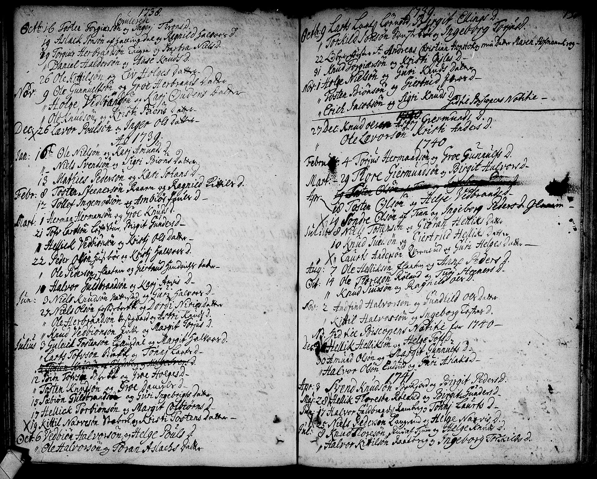 Rollag kirkebøker, SAKO/A-240/F/Fa/L0002: Parish register (official) no. I 2, 1714-1742, p. 138