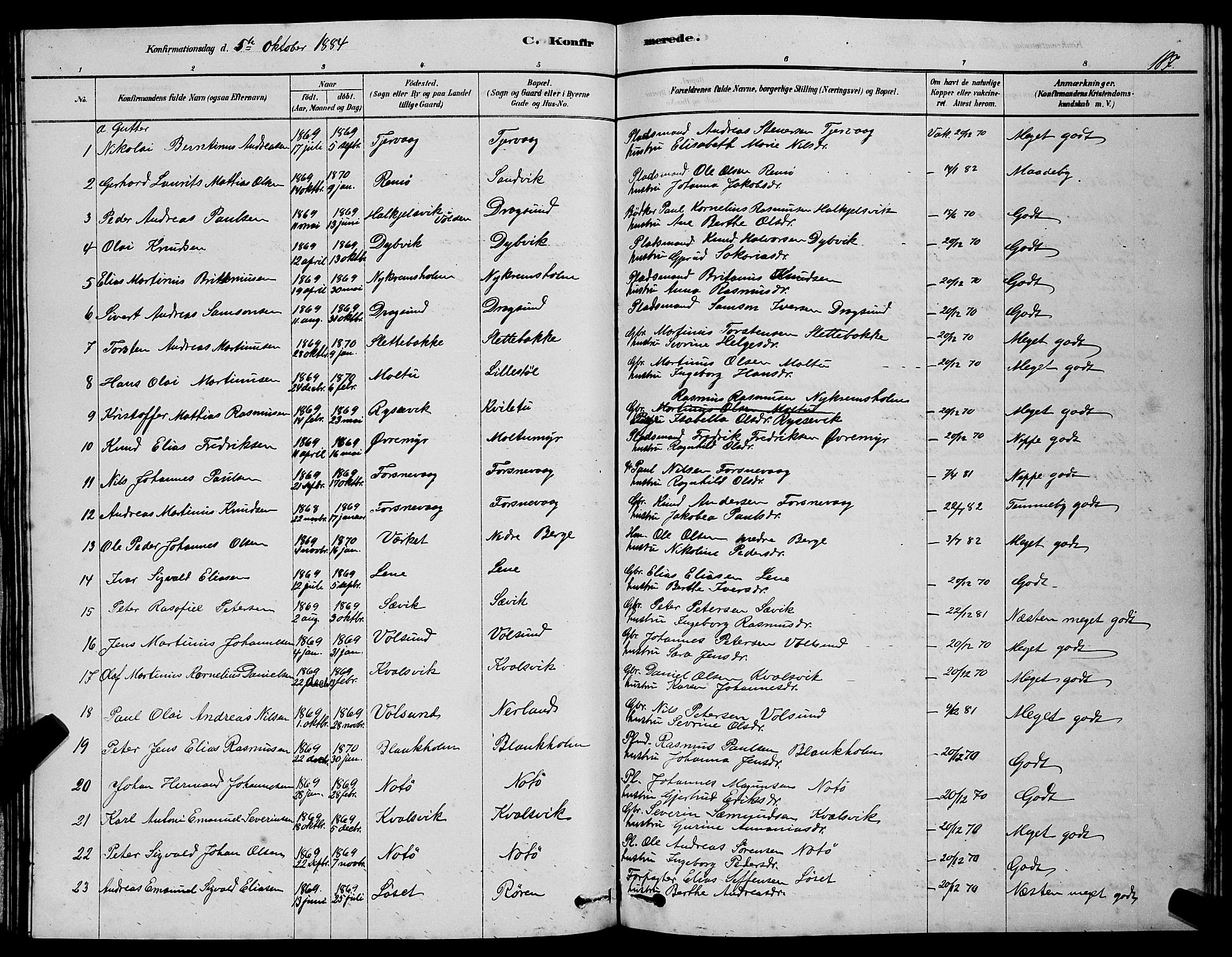 Ministerialprotokoller, klokkerbøker og fødselsregistre - Møre og Romsdal, SAT/A-1454/507/L0081: Parish register (copy) no. 507C04, 1878-1898, p. 187