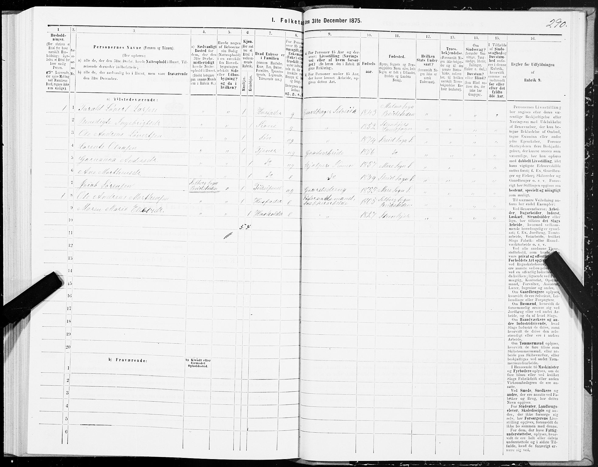 SAT, 1875 census for 1731P Sparbu, 1875, p. 4290