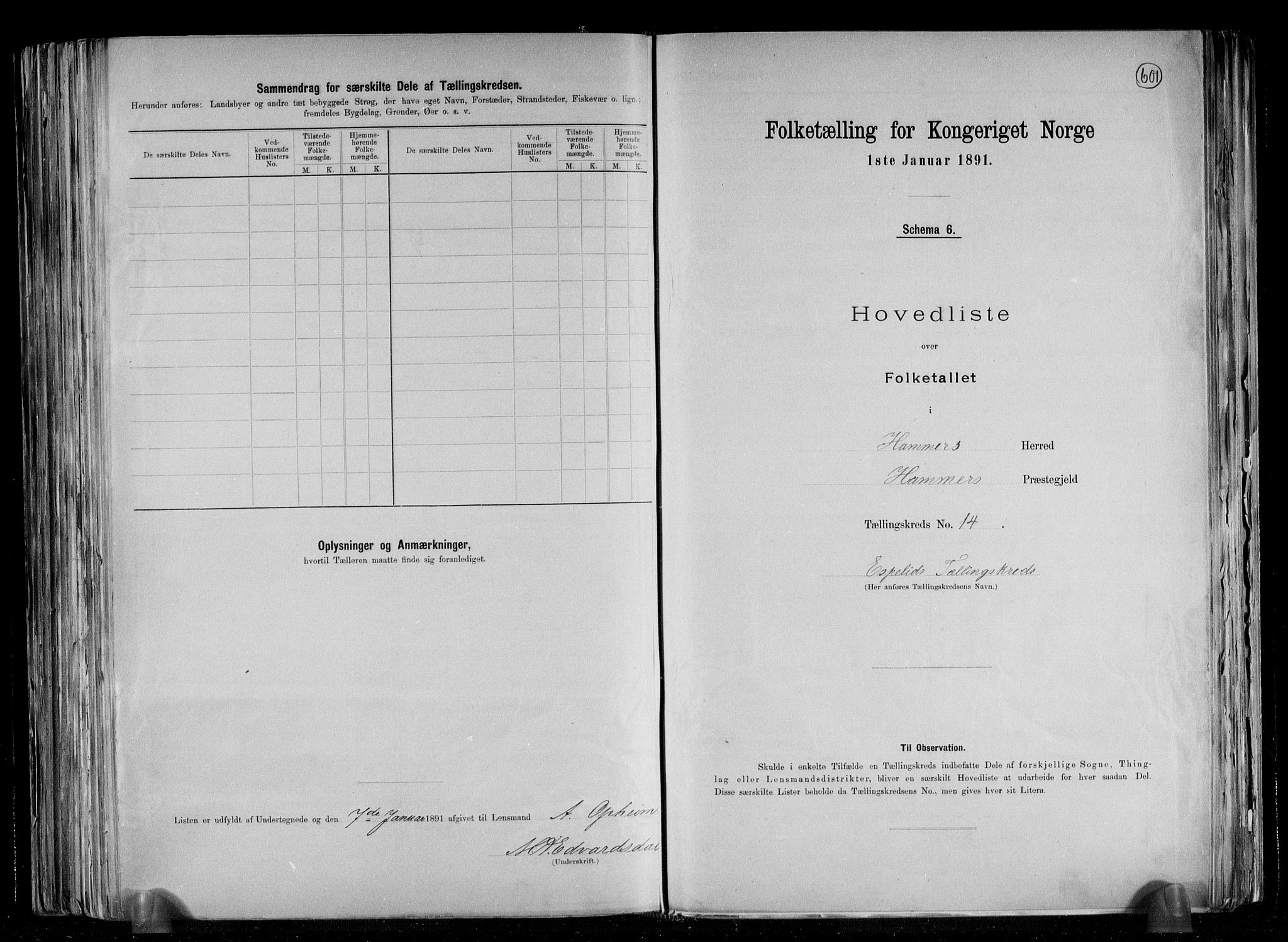 RA, 1891 census for 1254 Hamre, 1891, p. 35