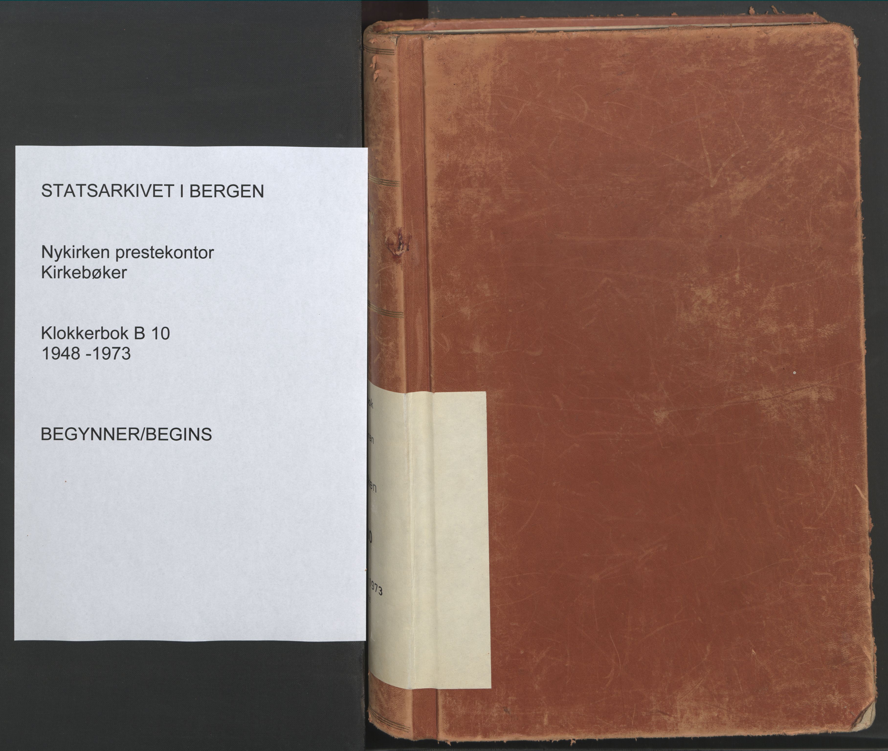 Nykirken Sokneprestembete, SAB/A-77101/H/Hab: Parish register (copy) no. B 10, 1948-1973