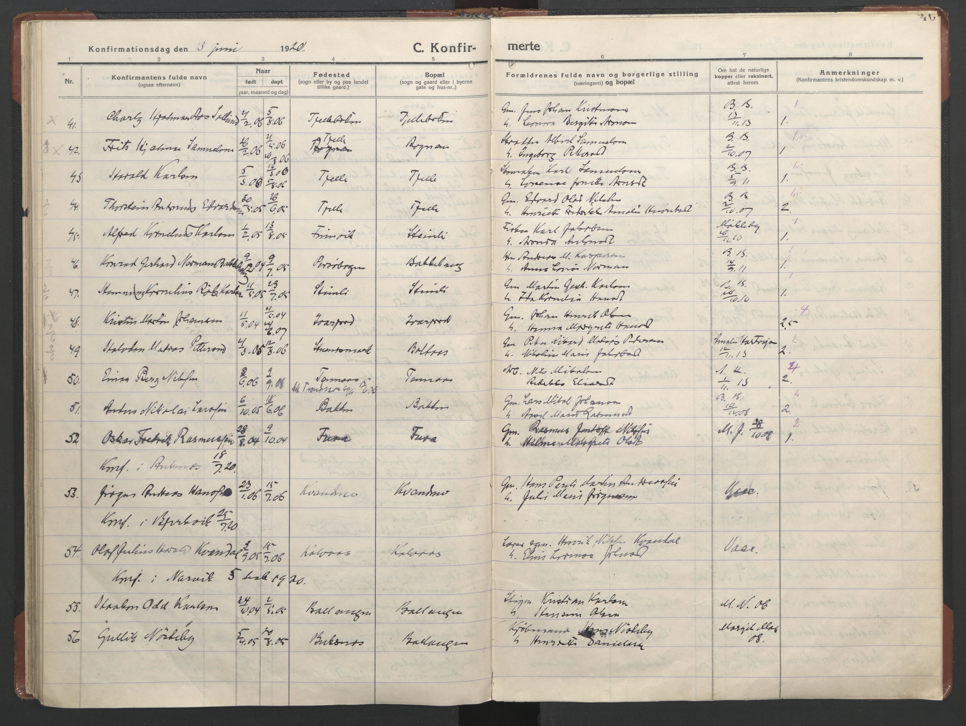 Ministerialprotokoller, klokkerbøker og fødselsregistre - Nordland, AV/SAT-A-1459/863/L0918: Parish register (copy) no. 863C08, 1906-1921, p. 40