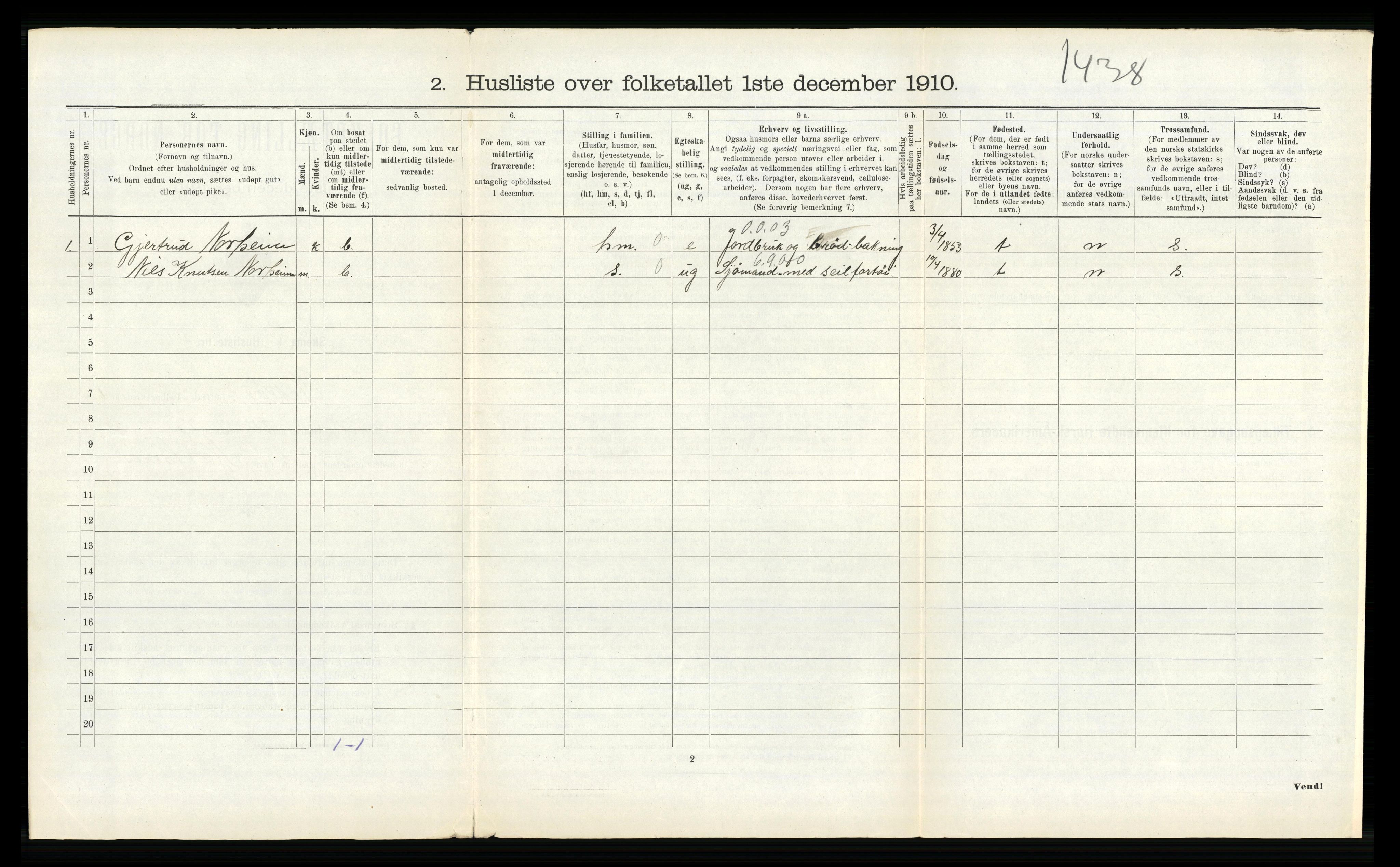 RA, 1910 census for Kvam, 1910, p. 548