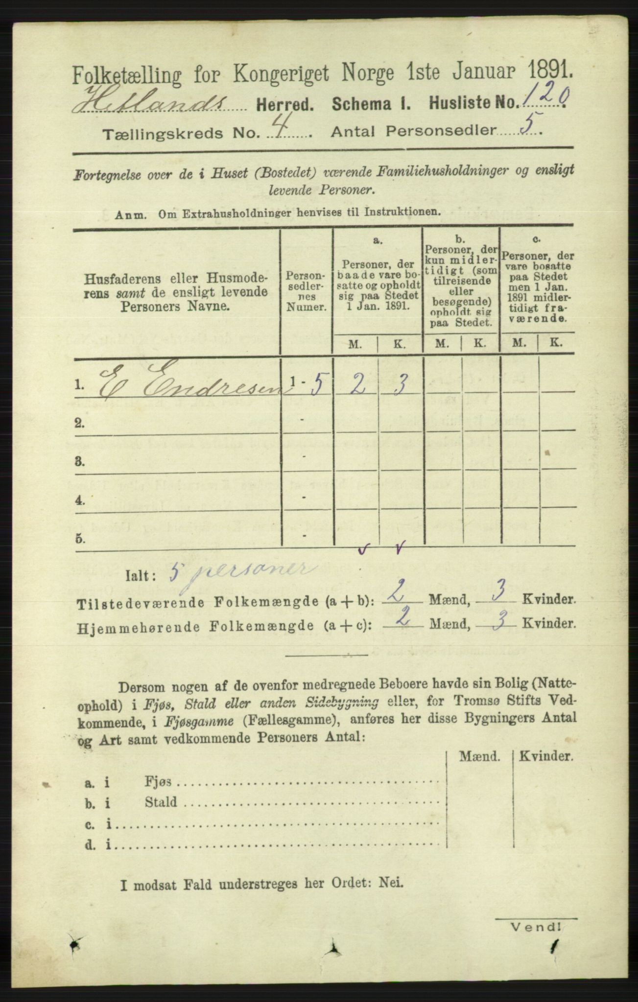 RA, 1891 census for 1126 Hetland, 1891, p. 1978