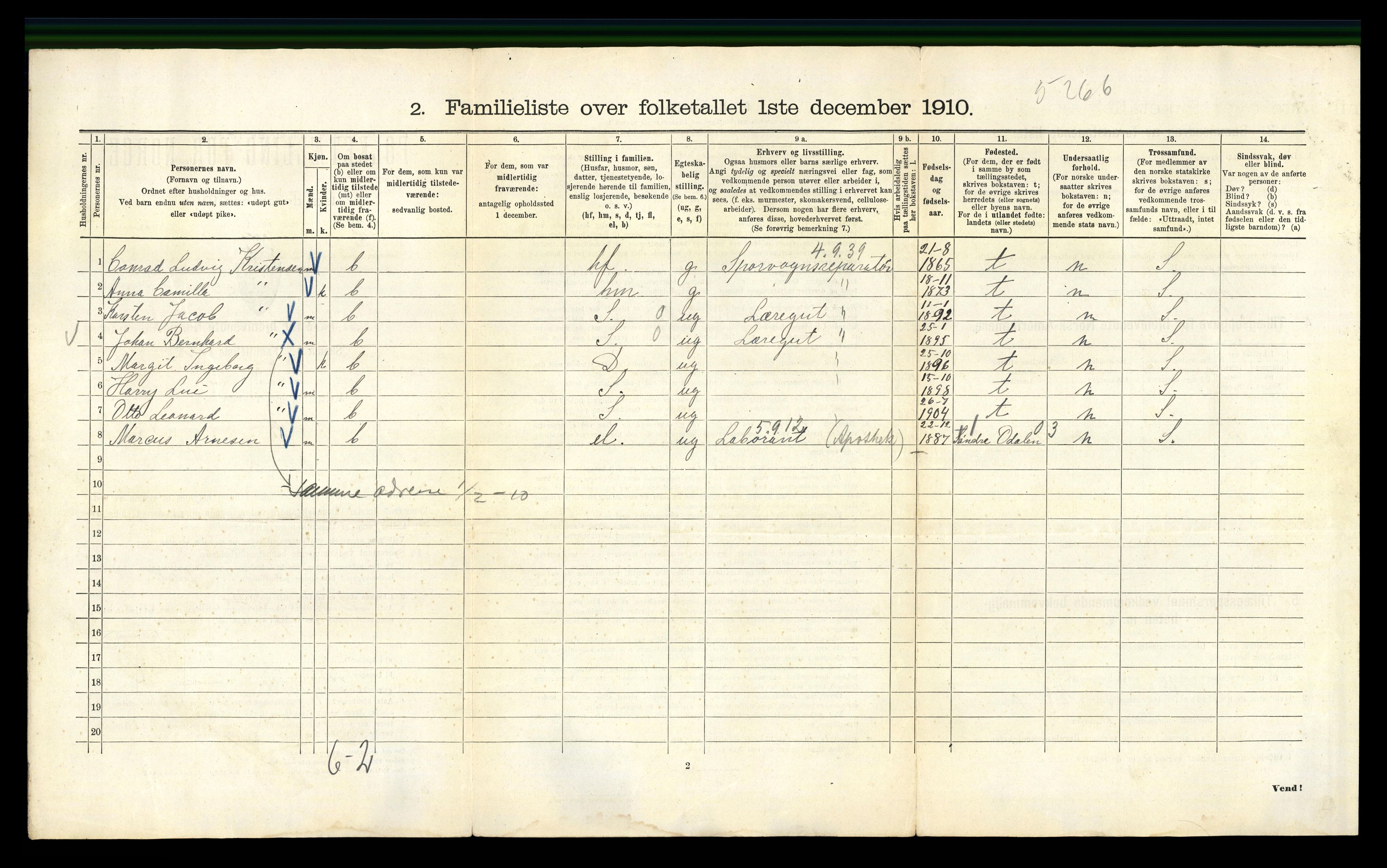 RA, 1910 census for Kristiania, 1910, p. 86668